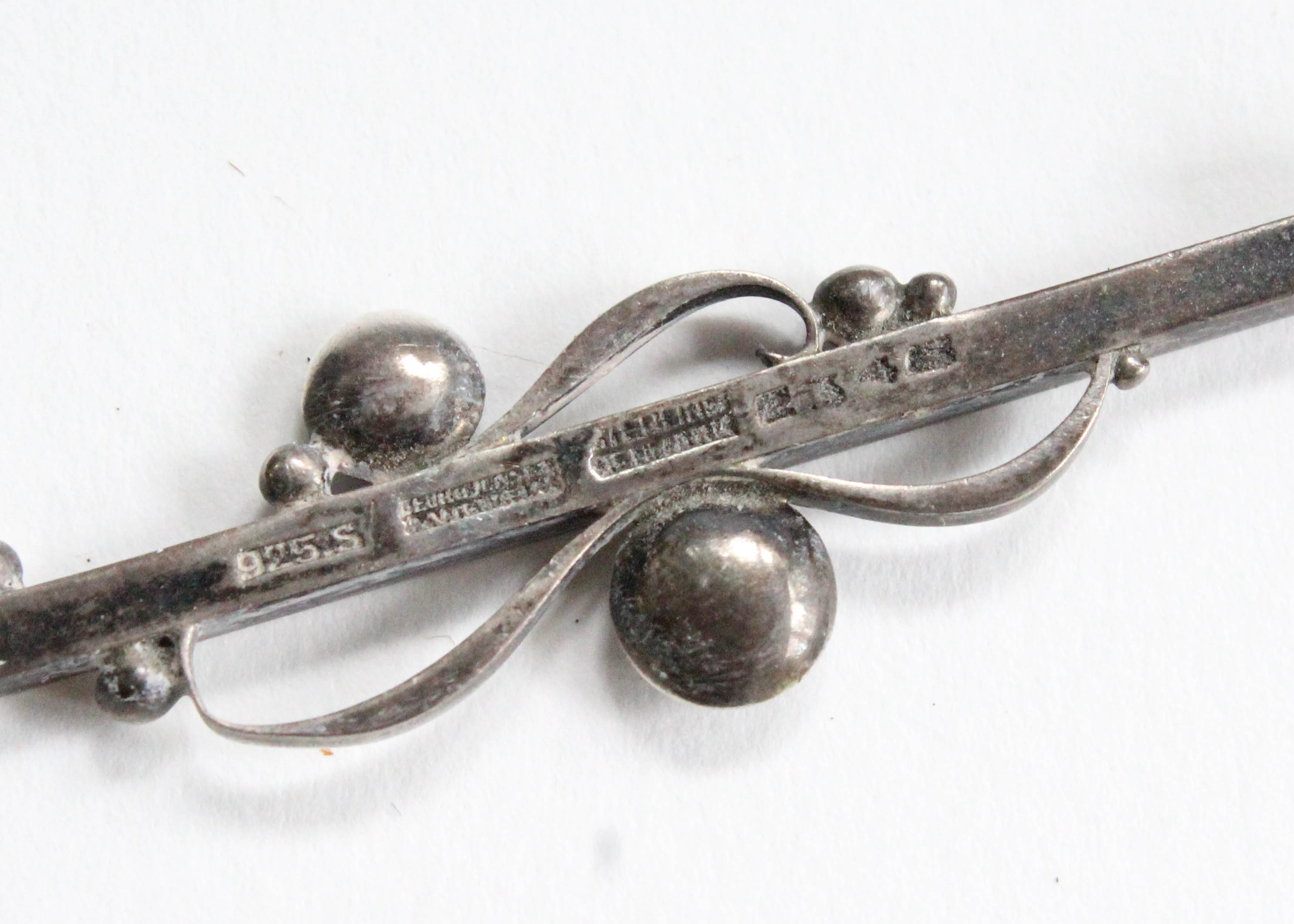 Vintage Georg Jensen & Wendel Sterling Silver Bar Pin