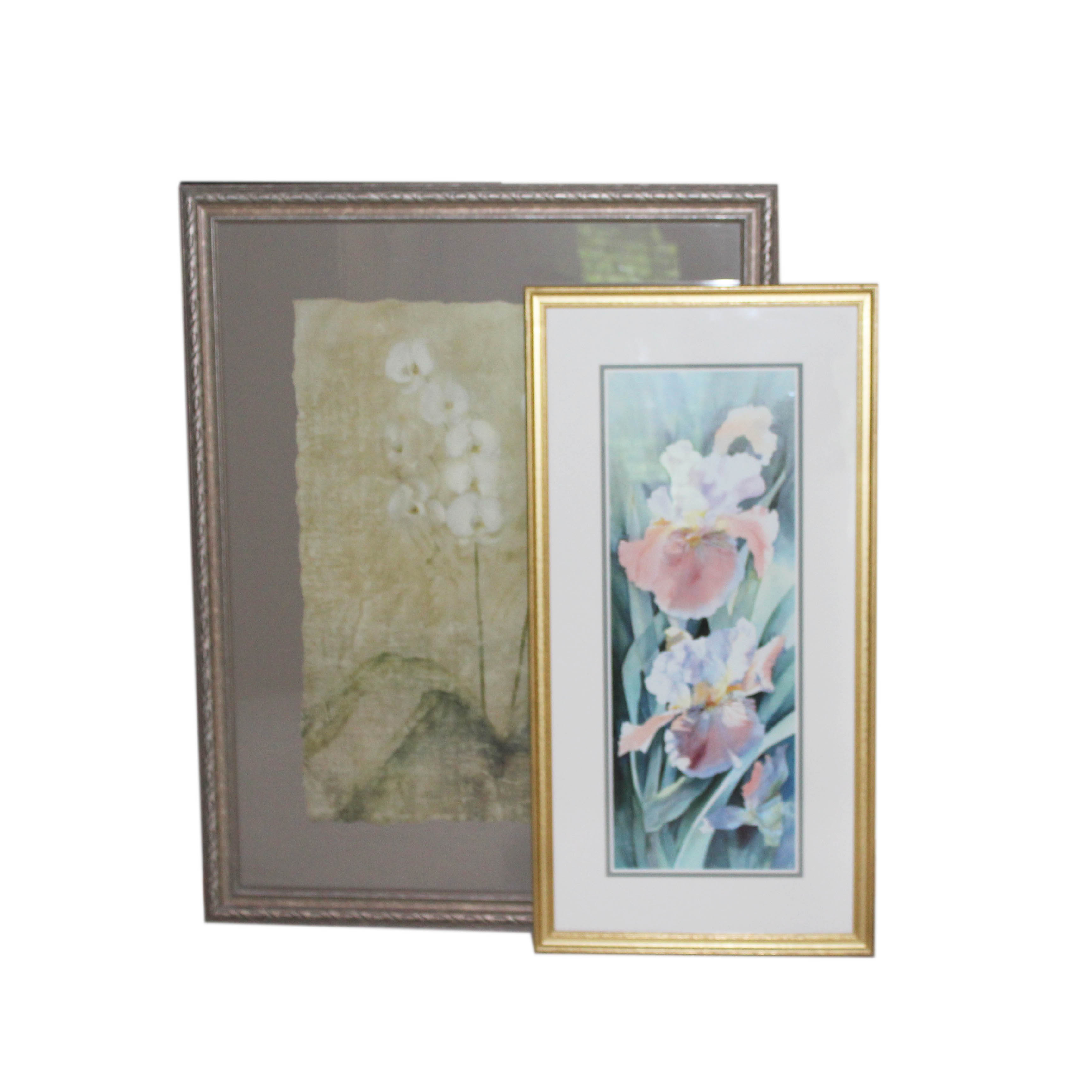 Pair of Offset Lithograph Prints of Flowers