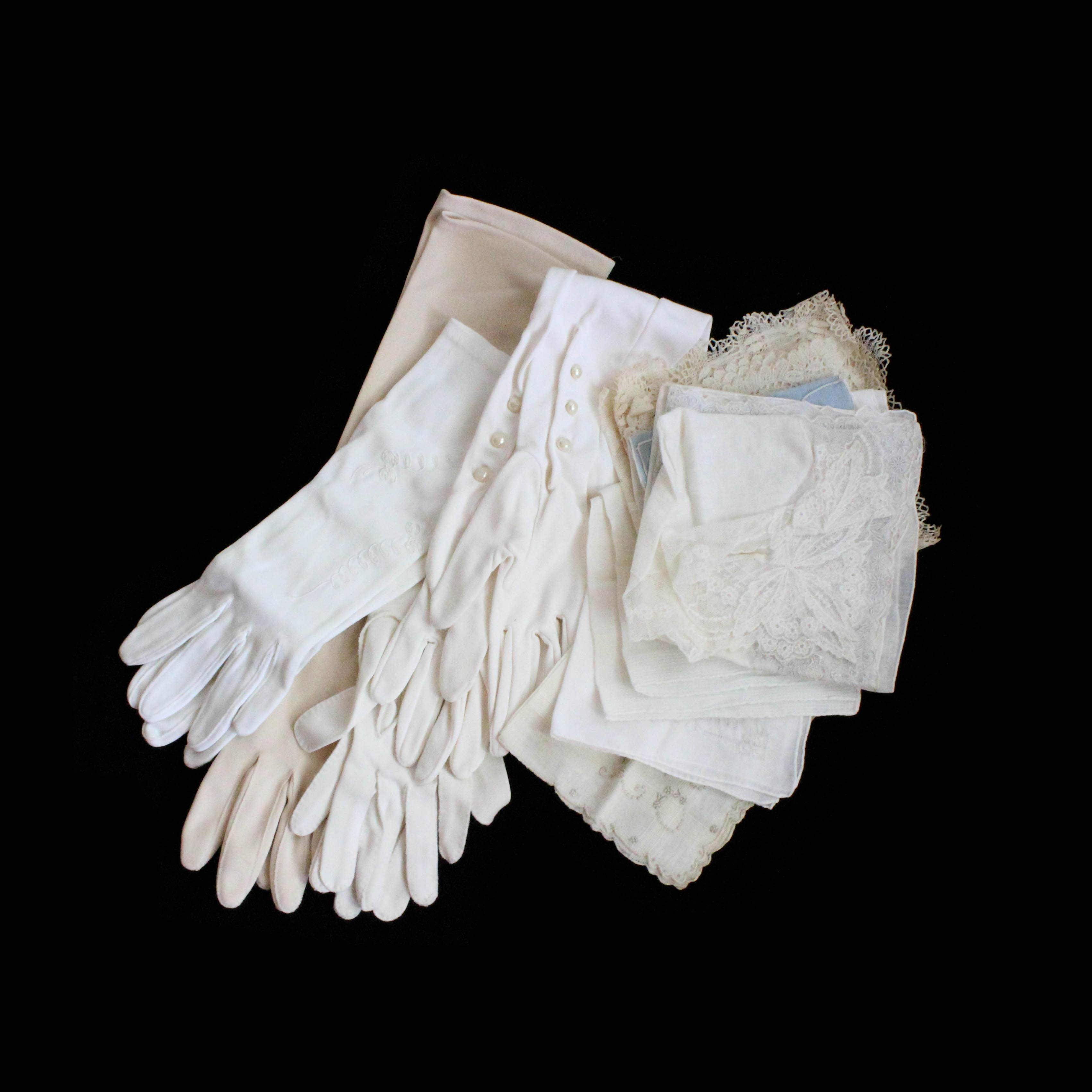 Collection of Vintage Gloves and Handerkerchiefs