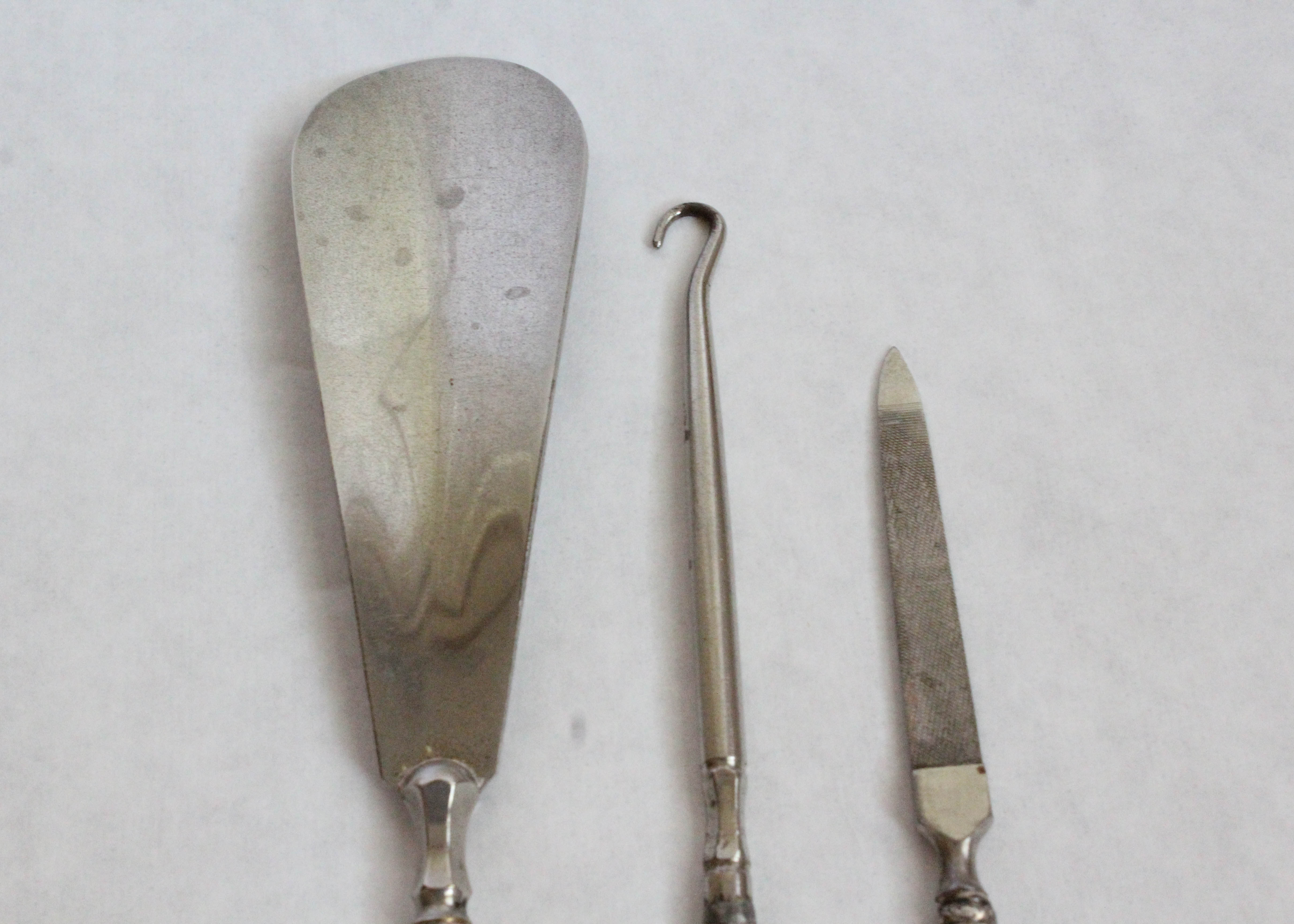 Trio of Vintage Sterling Silver Dressing Table Items