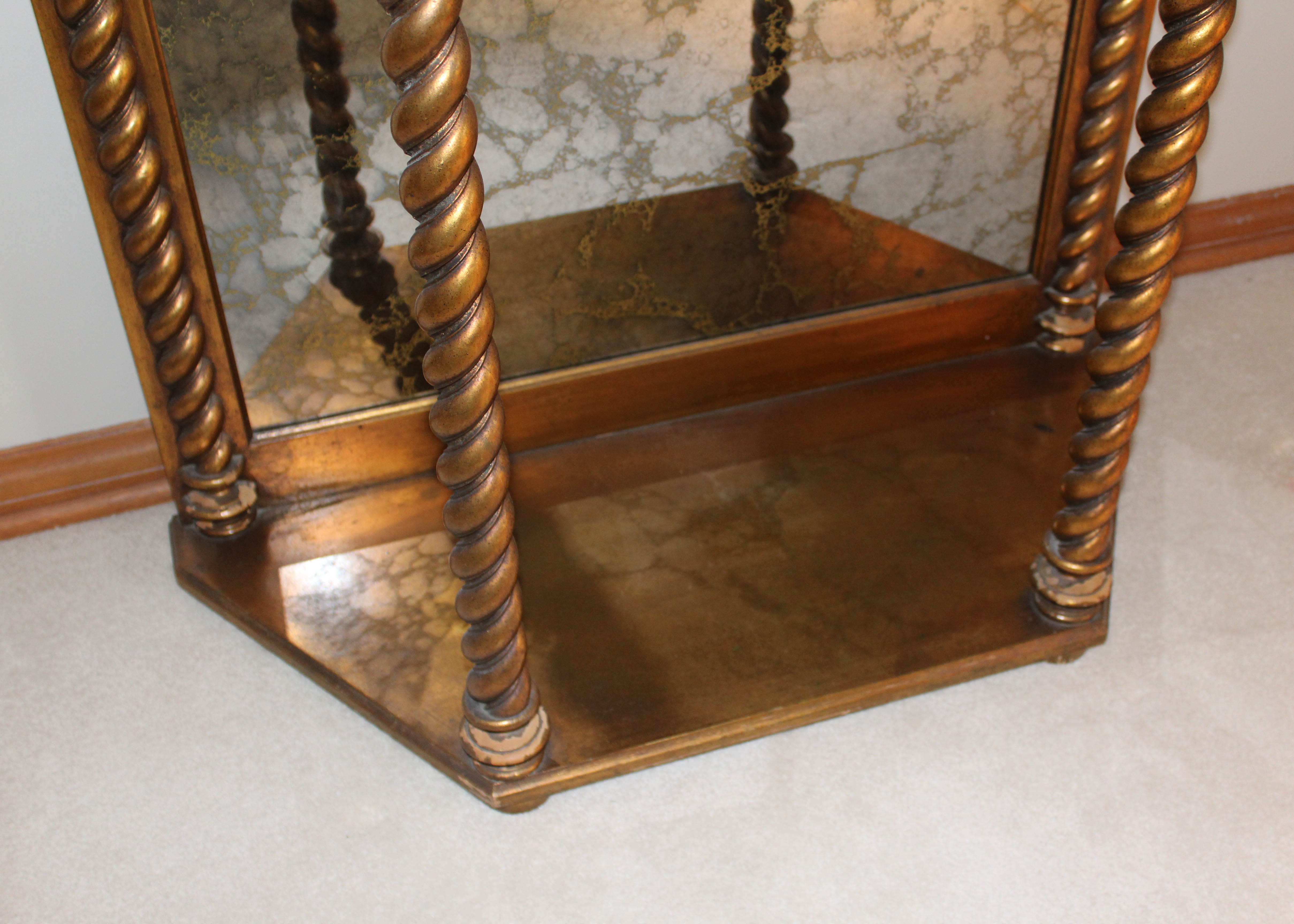 Italian Style Wooden Gold Tone Hallway Table