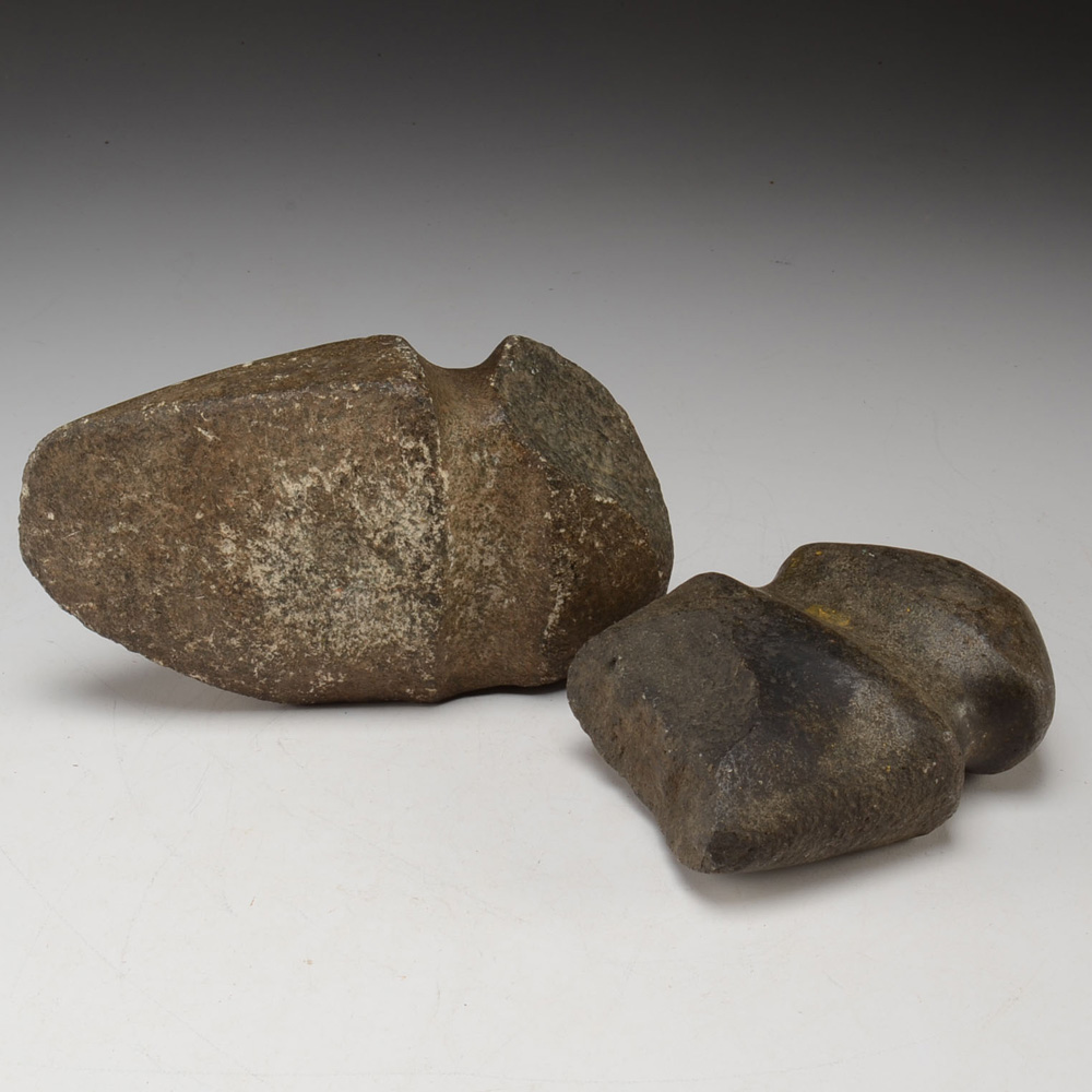 Native American Full Grooved Stone Axe Heads