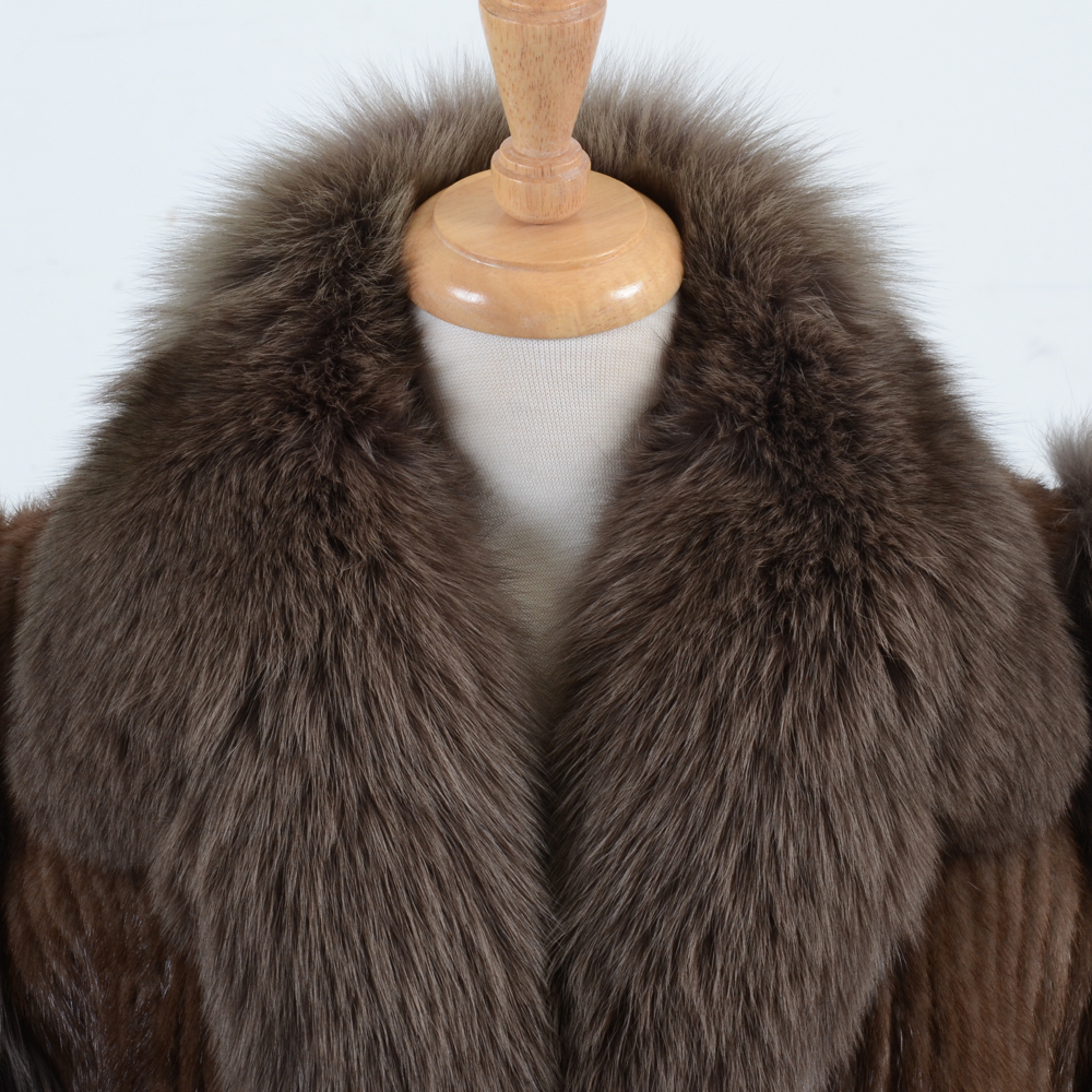 Alaskan Custom Built Furs of Kansas City Muskrat and Fox Fur Coat