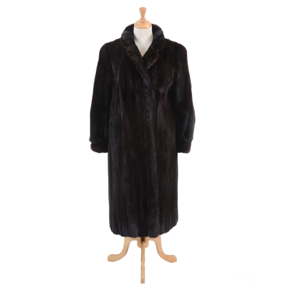 Sekas Bros. of New York Full Length Ranch Mink Fur Coat