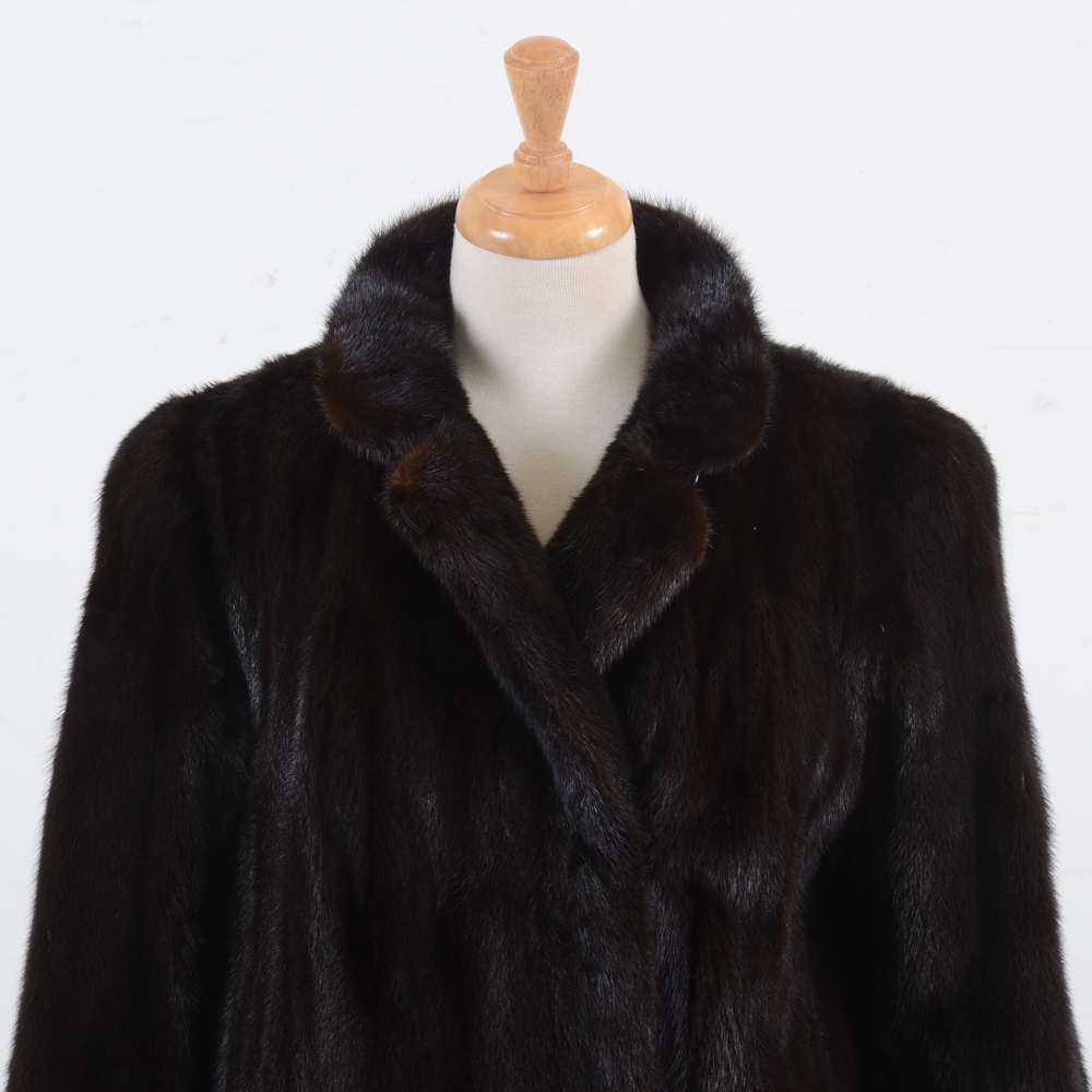 Sekas Bros. of New York Full Length Ranch Mink Fur Coat