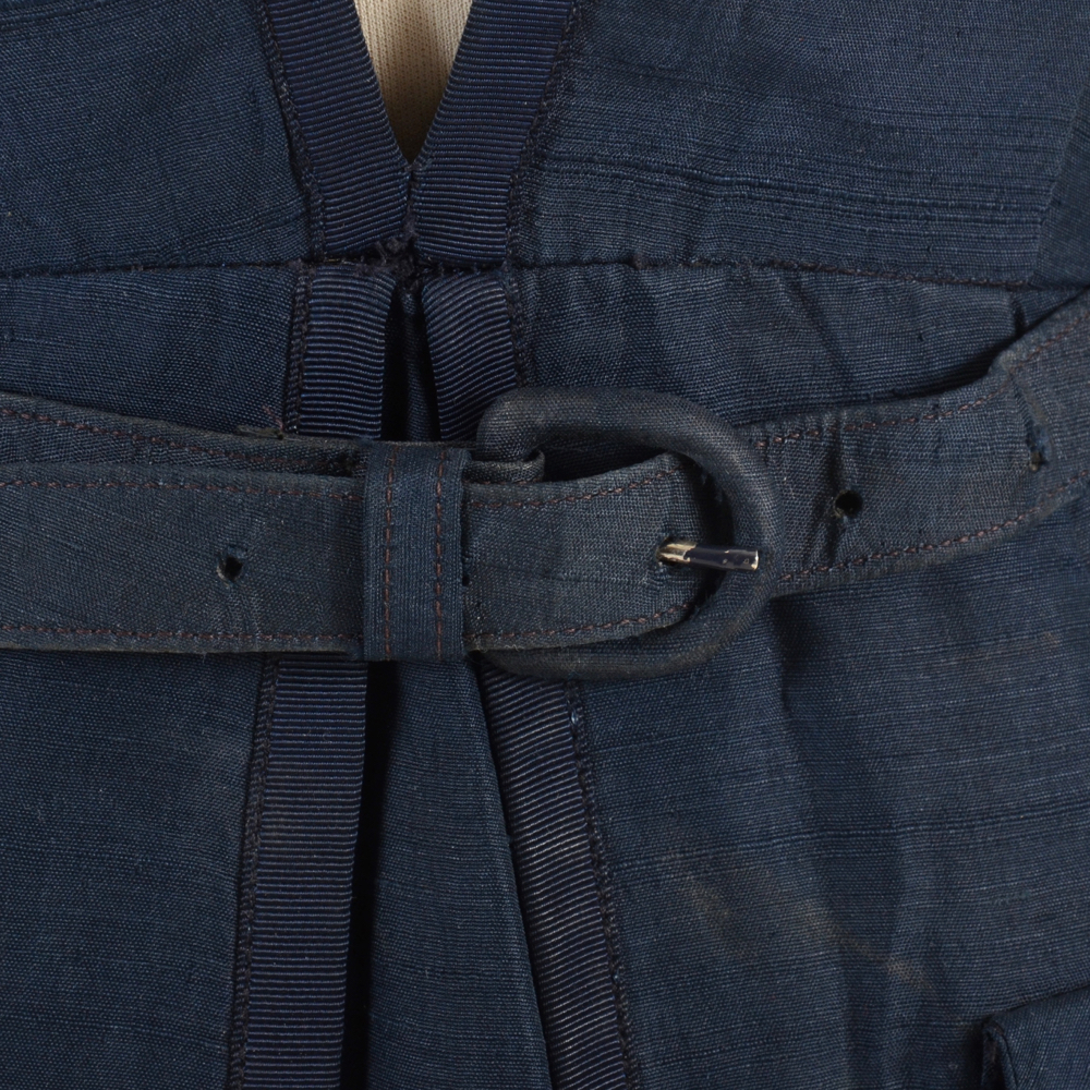 1940s Vintage Bonwitt Teller Navy Raw Silk Dress