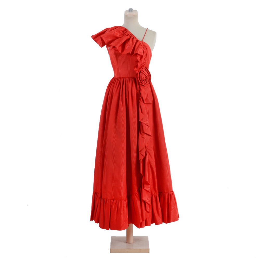 Rose Taft for Couture Fashions Red Moire Formal Dress