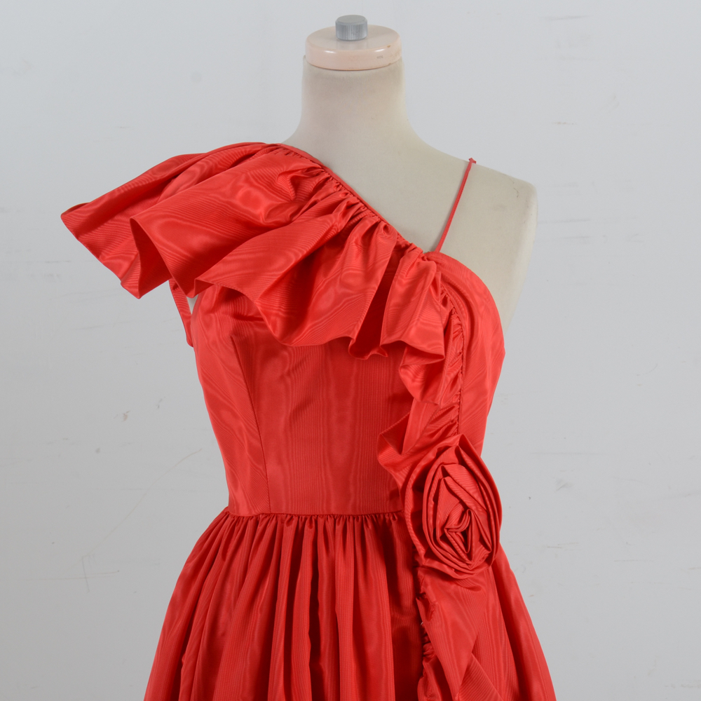 Rose Taft for Couture Fashions Red Moire Formal Dress