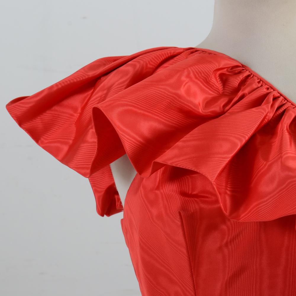 Rose Taft for Couture Fashions Red Moire Formal Dress