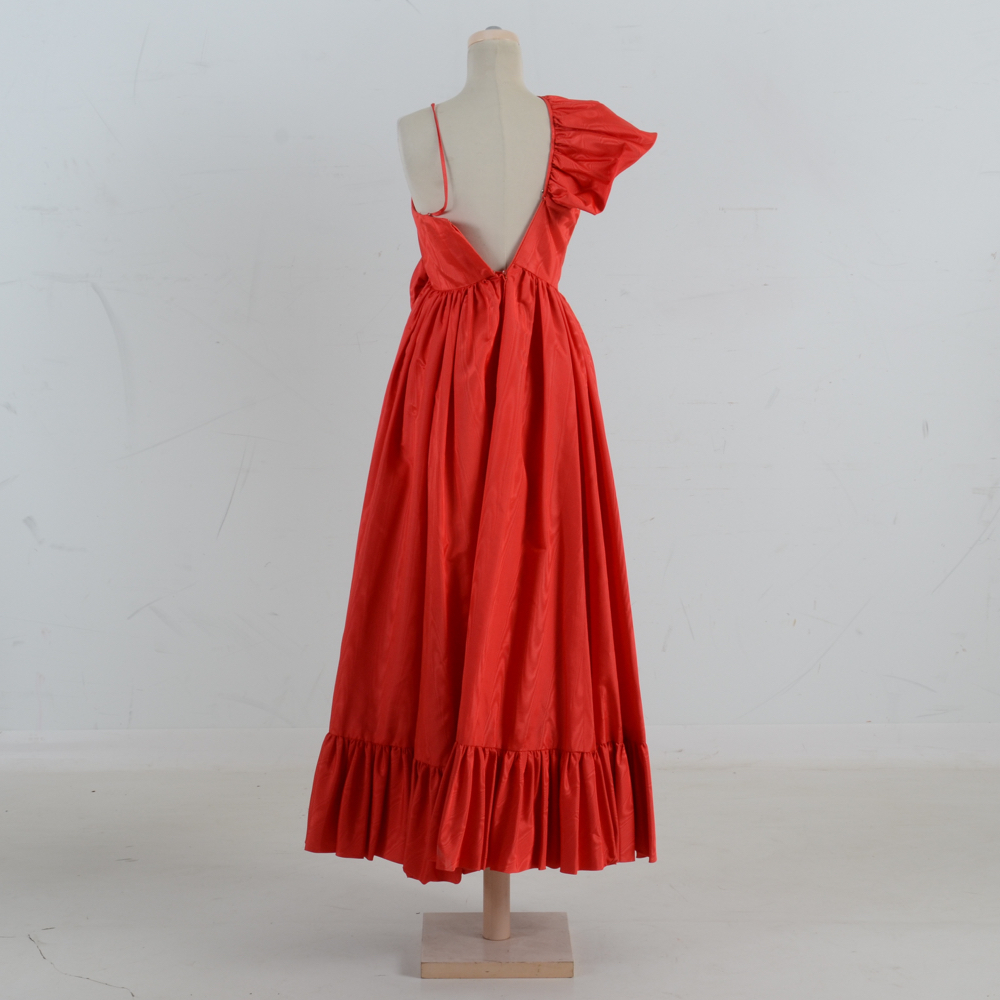 Rose Taft for Couture Fashions Red Moire Formal Dress
