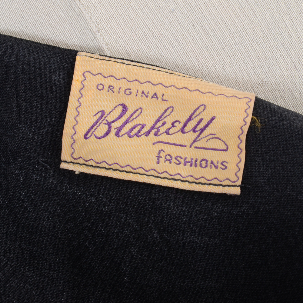 1940s Vintage Black Crepe Beaded Dress