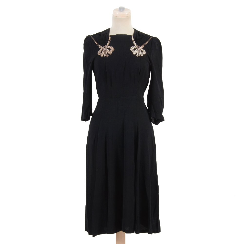Women's 1940s Vintage Crepe Dress