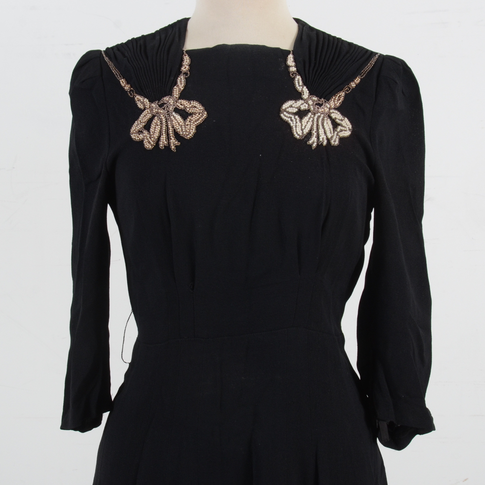 Women's 1940s Vintage Crepe Dress