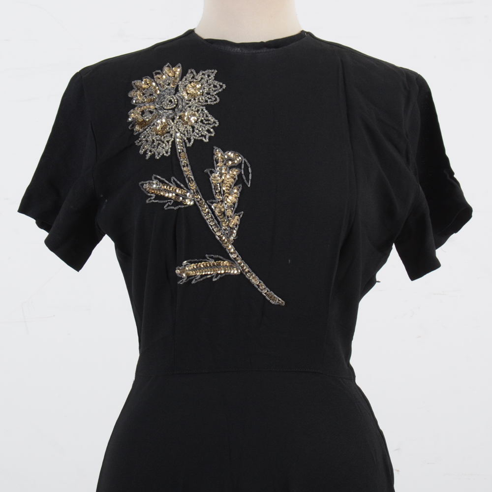 1940s Vintage Elinor Gay Crepe Dress