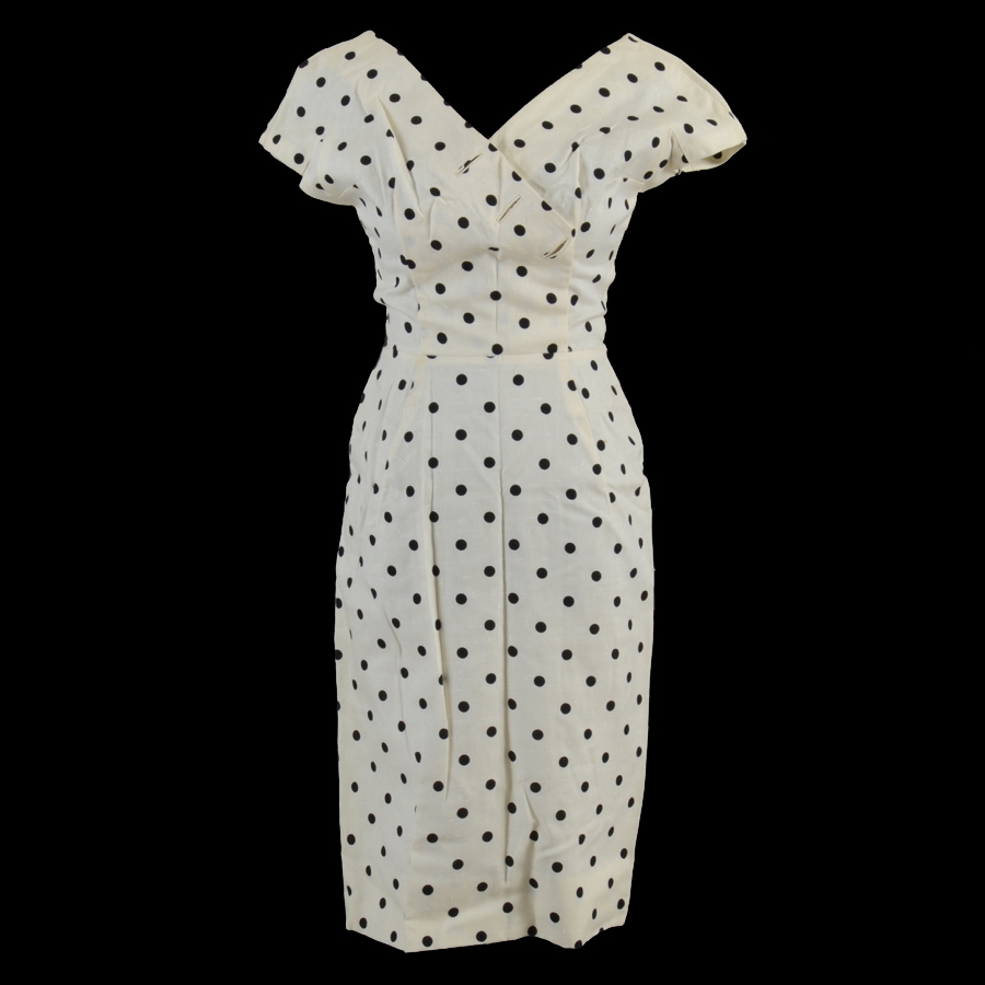 1950s Retro Vintage Polka Dot Cocktail Dress