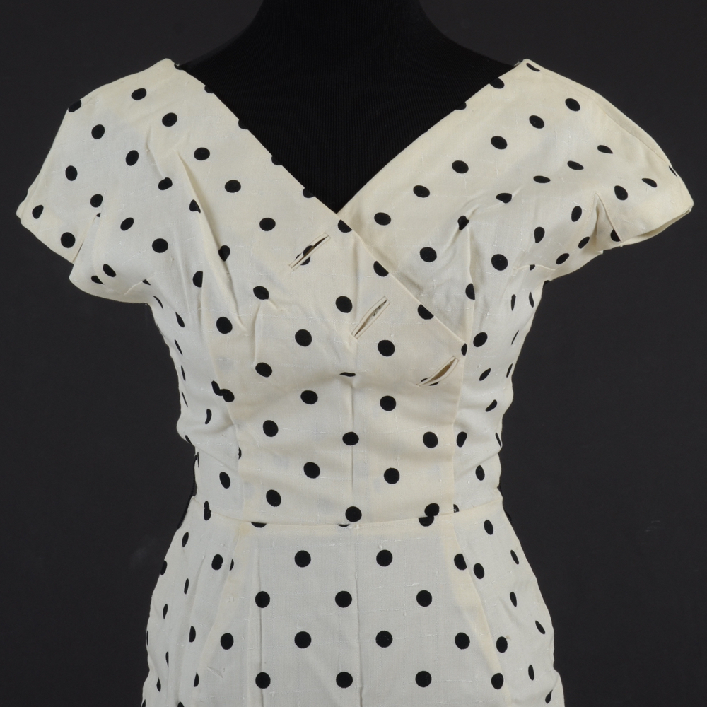 1950s Retro Vintage Polka Dot Cocktail Dress