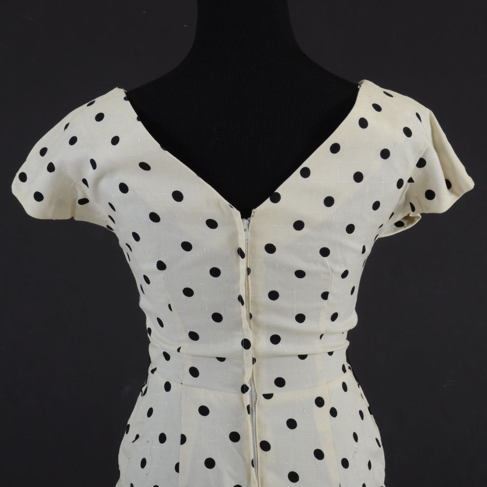 1950s Retro Vintage Polka Dot Cocktail Dress