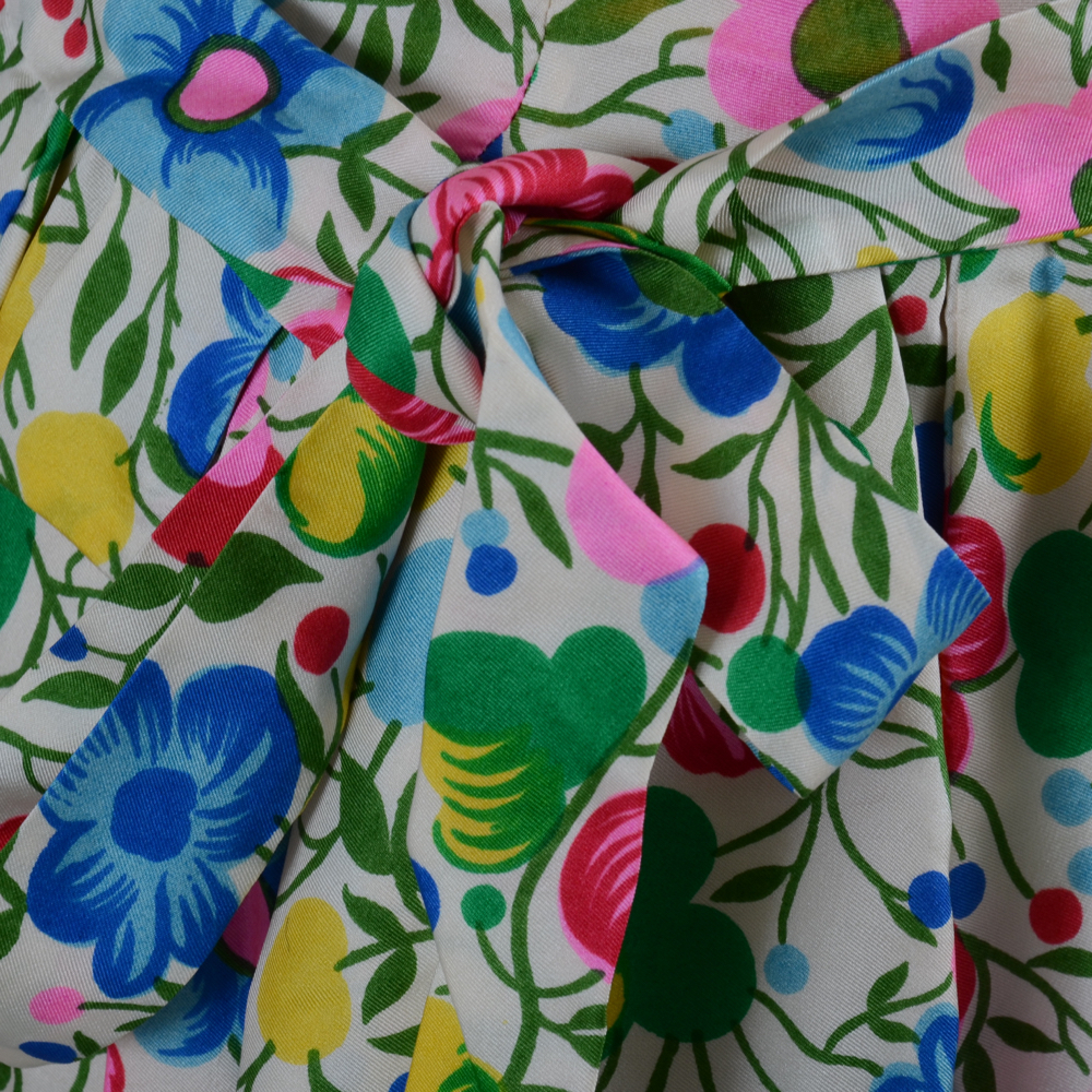1950s Vintage Gidding's Silk Floral Print Dress