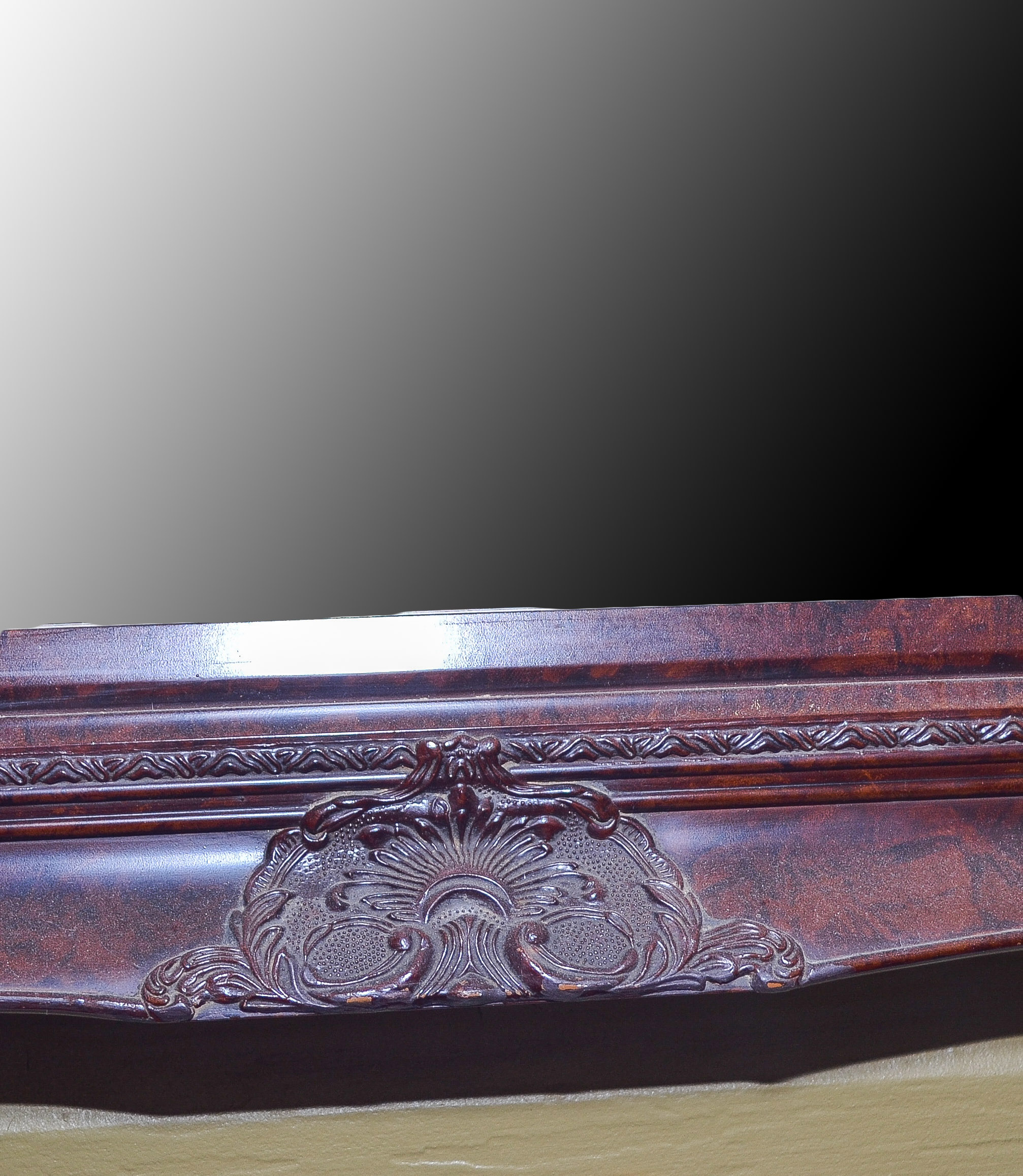 Contemporary Framed Mirror with Burled Finish