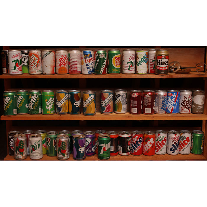 Collection of Vintage Soda Cans