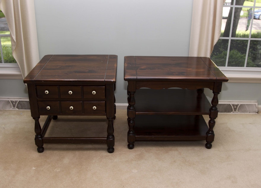 Pair of Vintage Ethan Allen End Tables 'Old Tavern Collection'