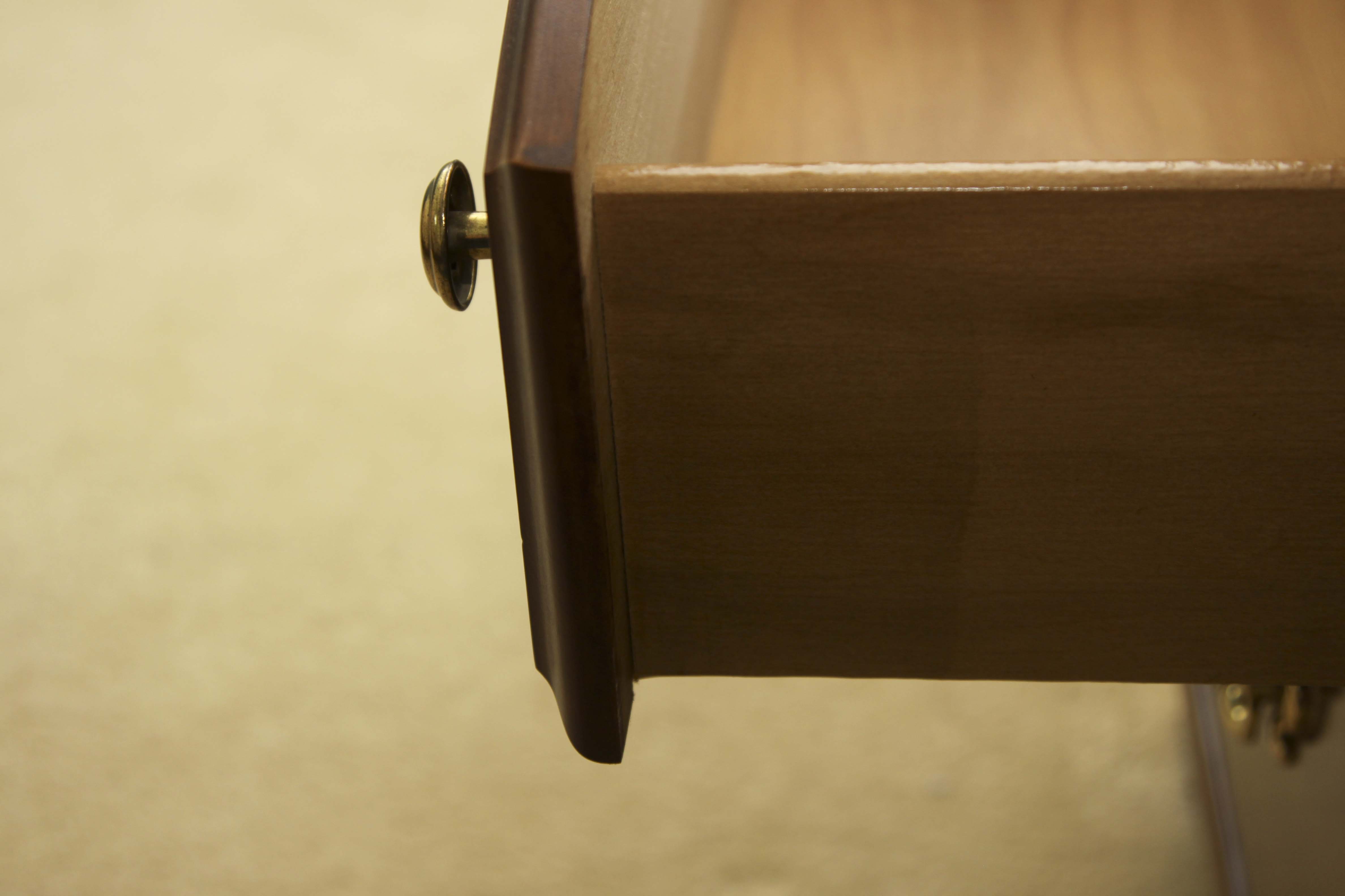 Wood Nighsttand and Wall Mirror