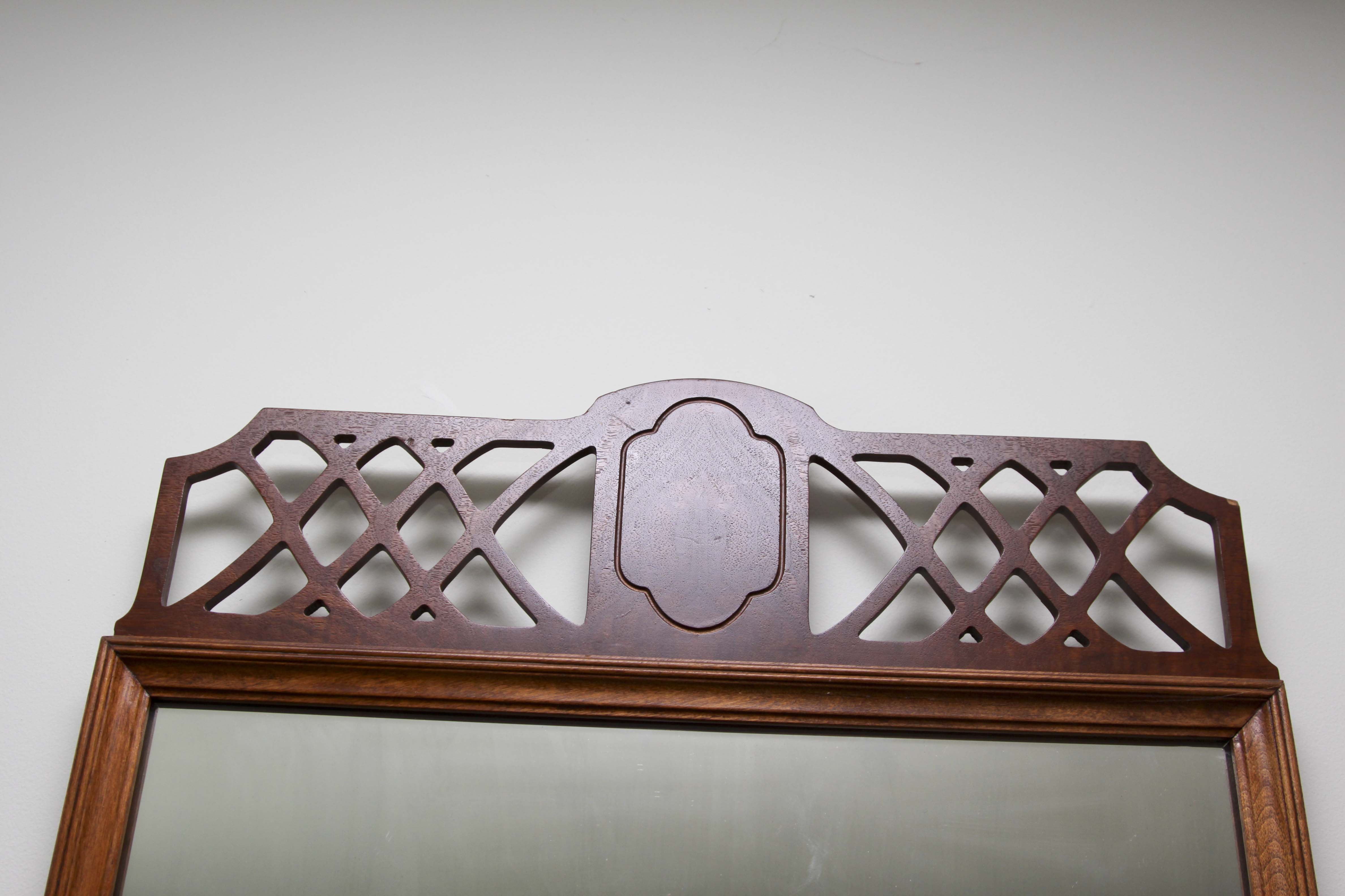 Wood Nighsttand and Wall Mirror