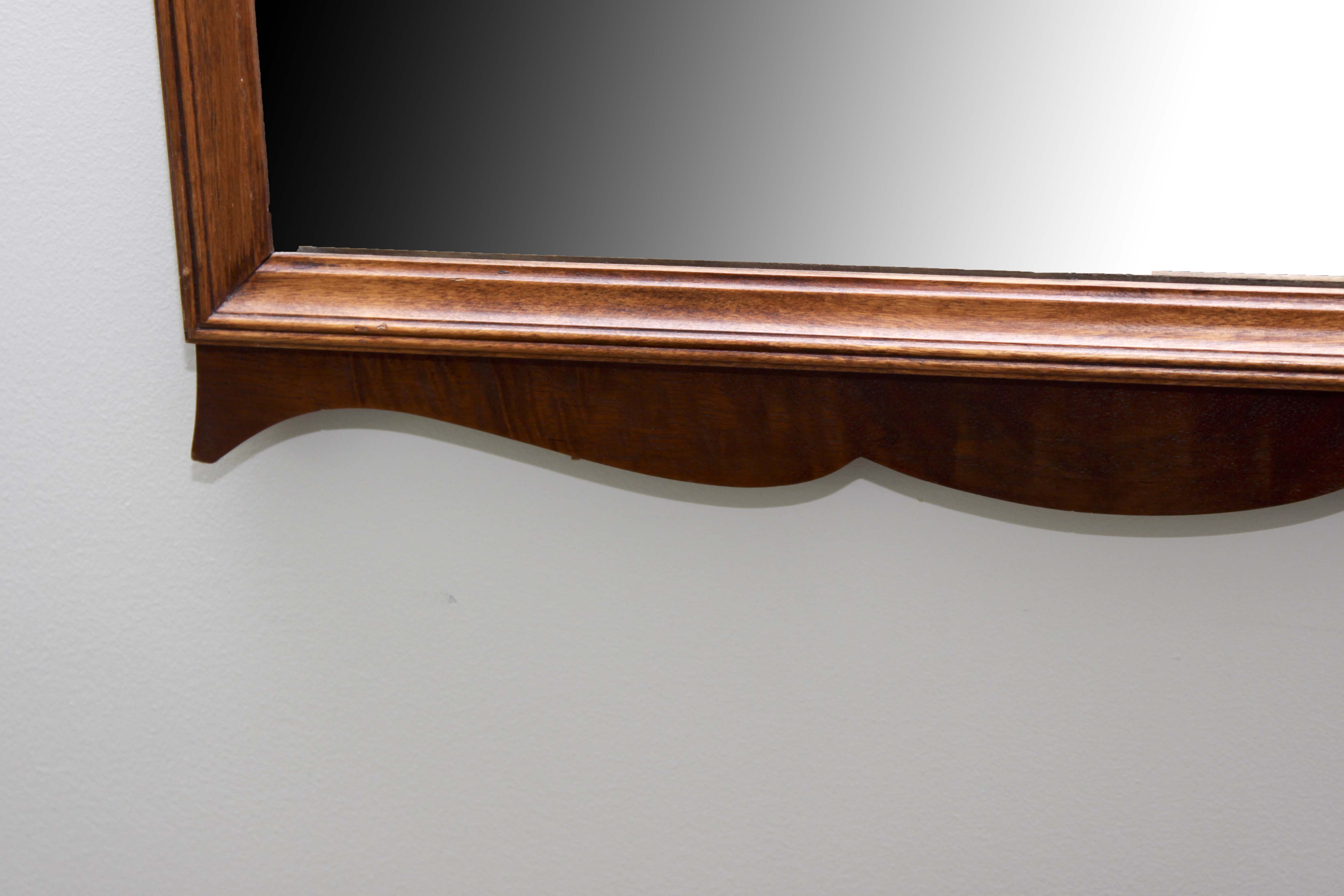 Wood Nighsttand and Wall Mirror