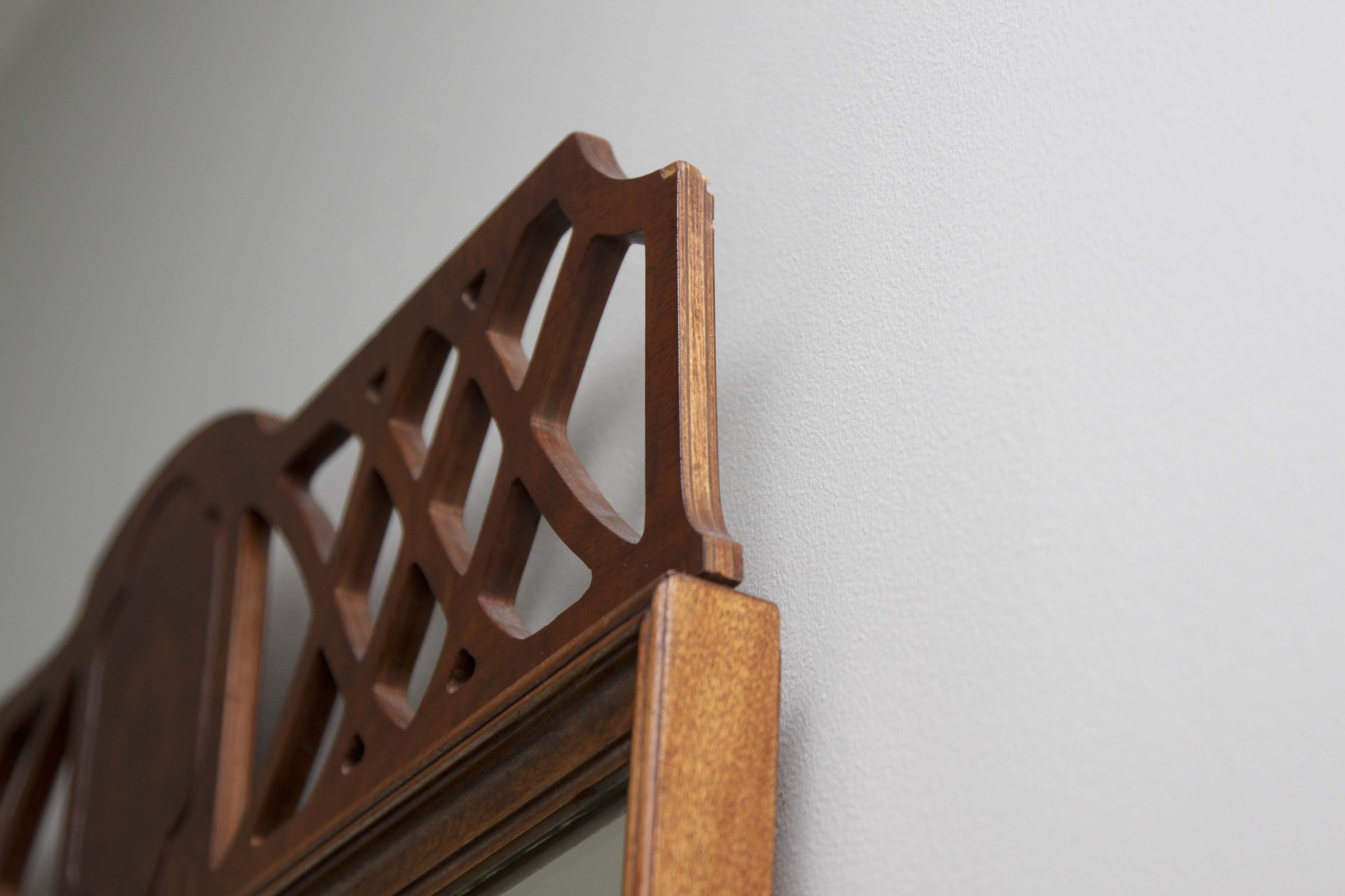 Wood Nighsttand and Wall Mirror