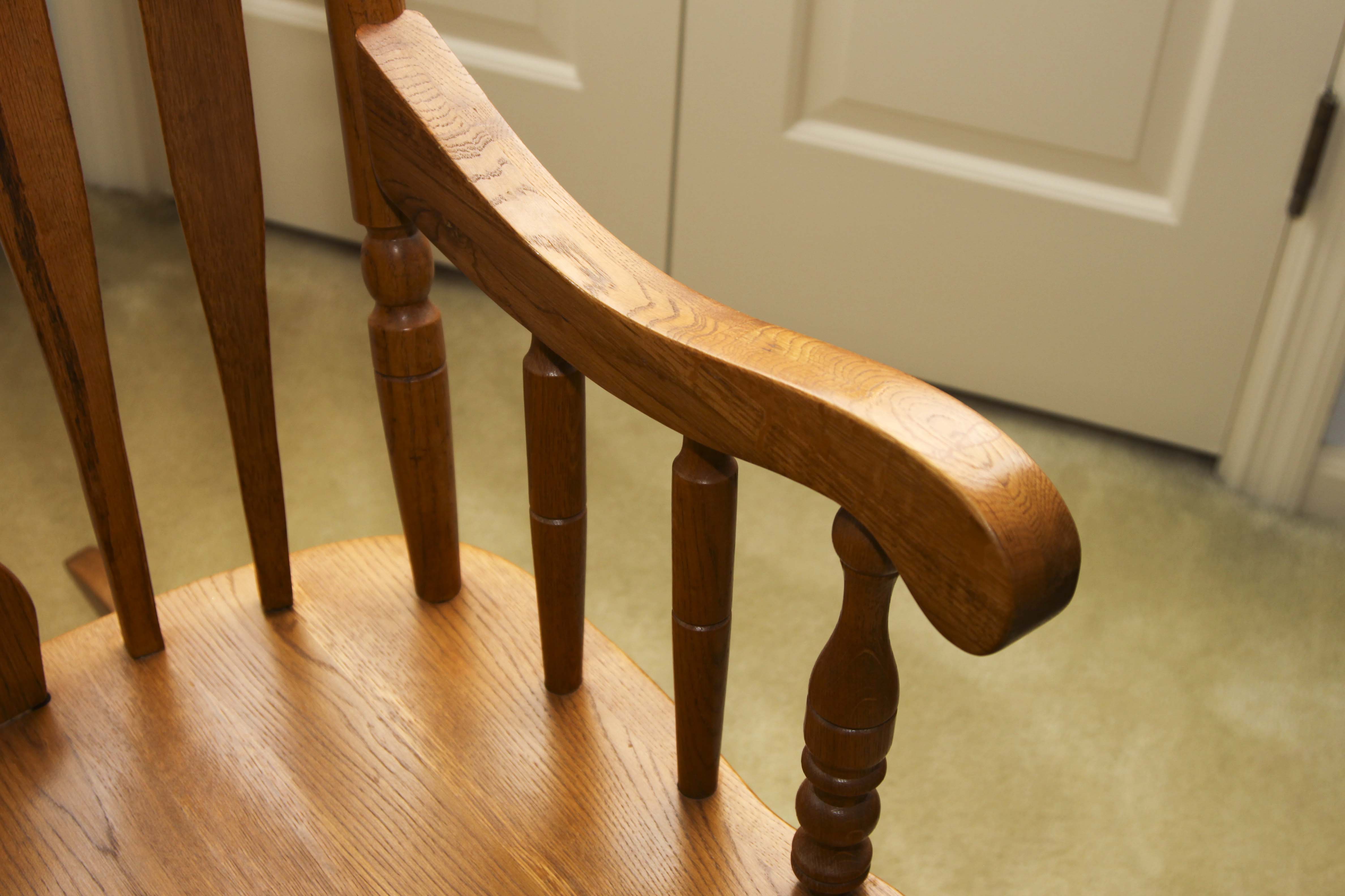 Carved Oak Wood  Rocking Chair