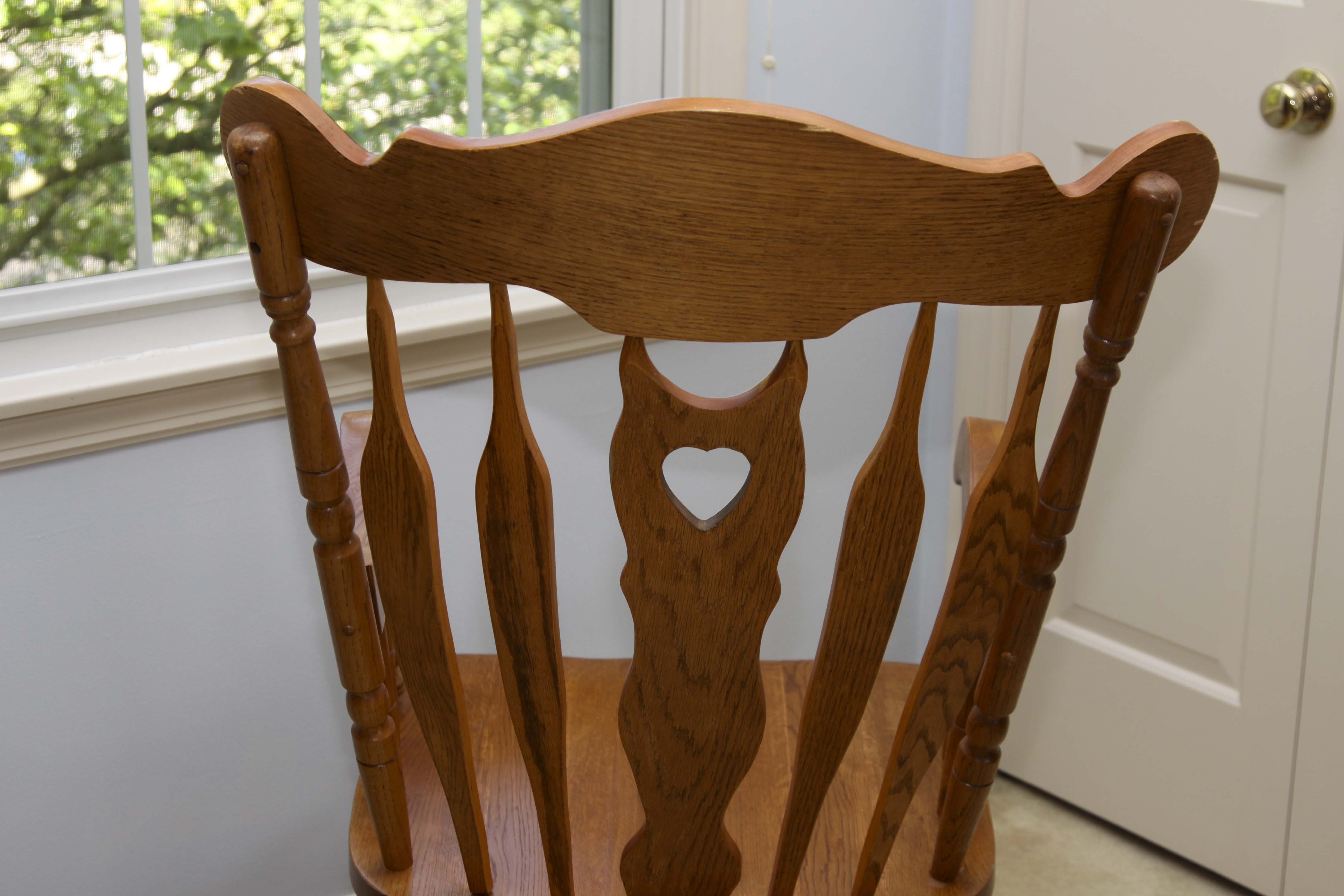 Carved Oak Wood  Rocking Chair
