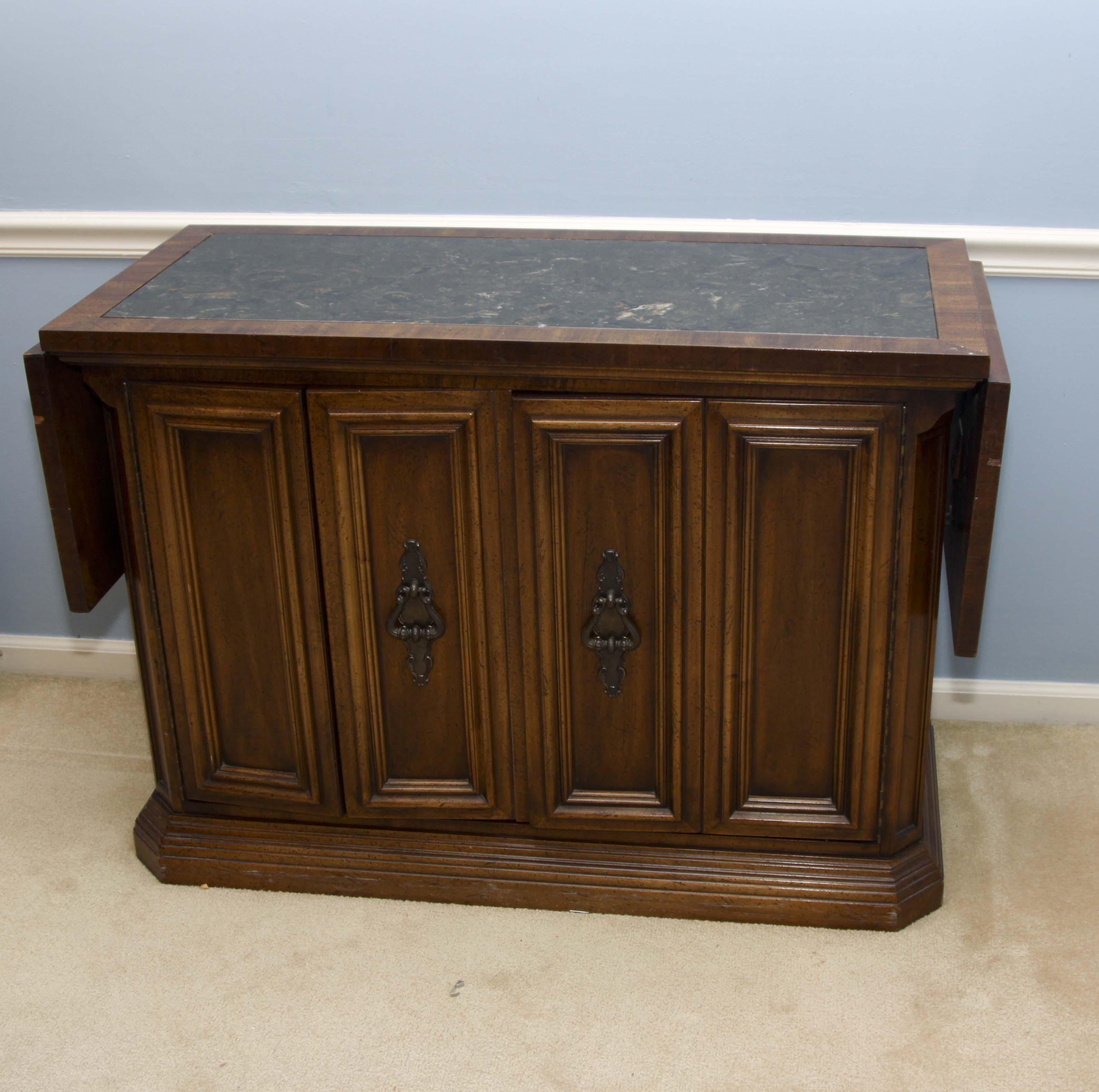Vintage Wood and Granite Buffet