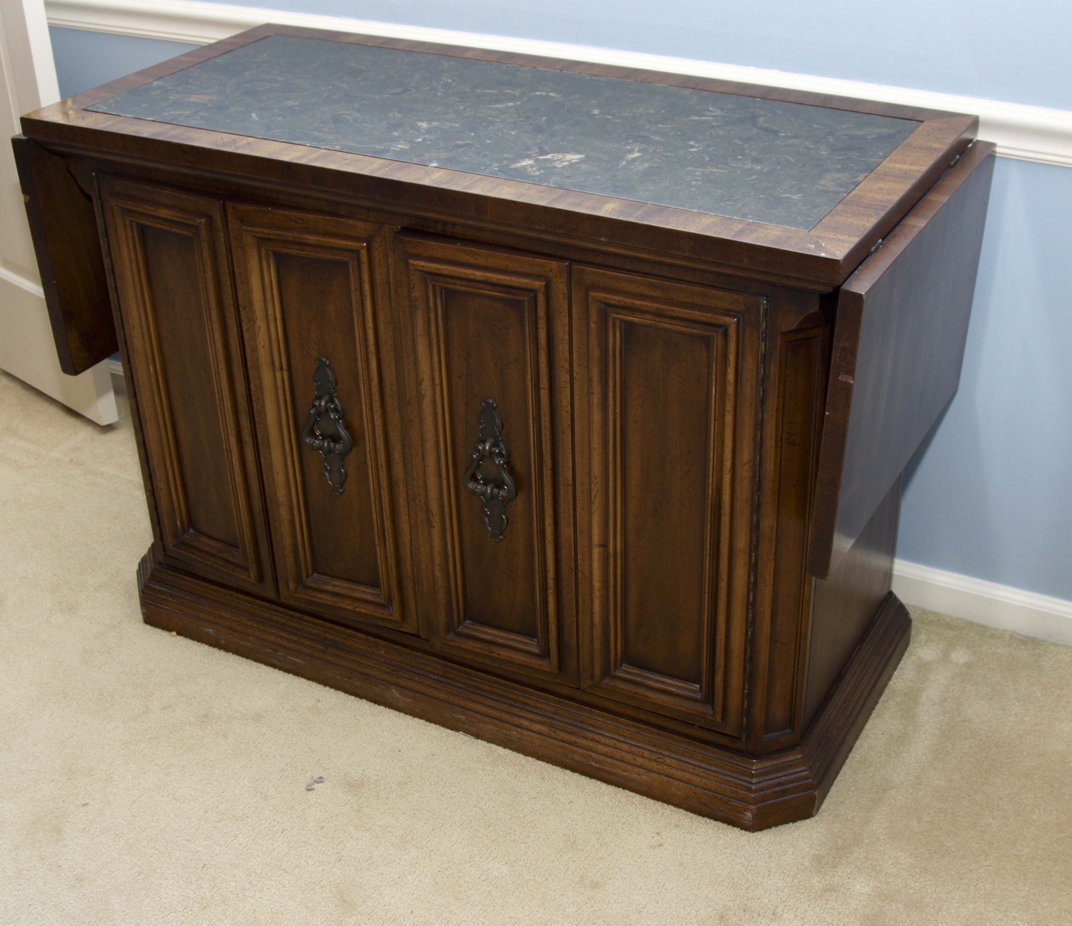 Vintage Wood and Granite Buffet