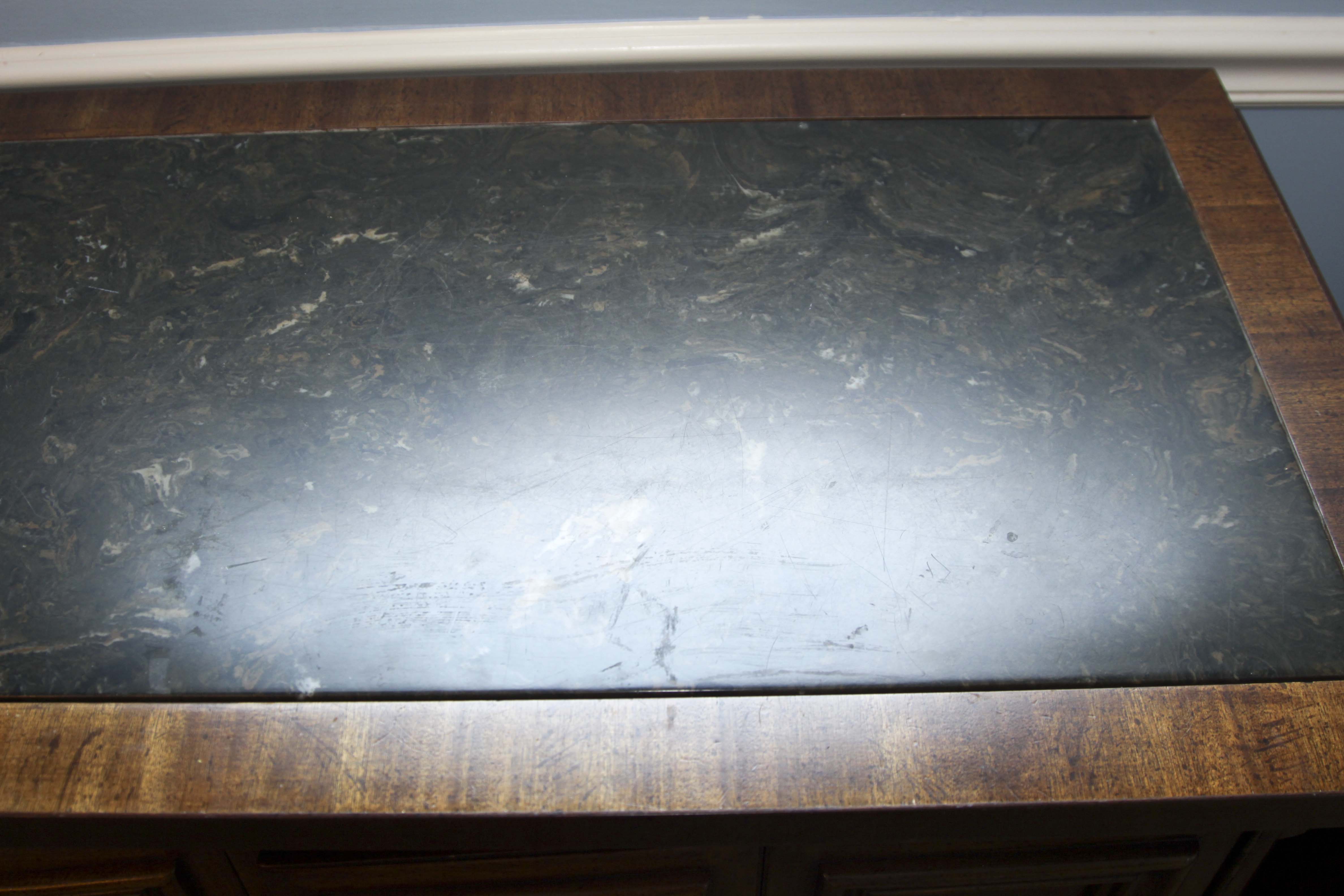 Vintage Wood and Granite Buffet