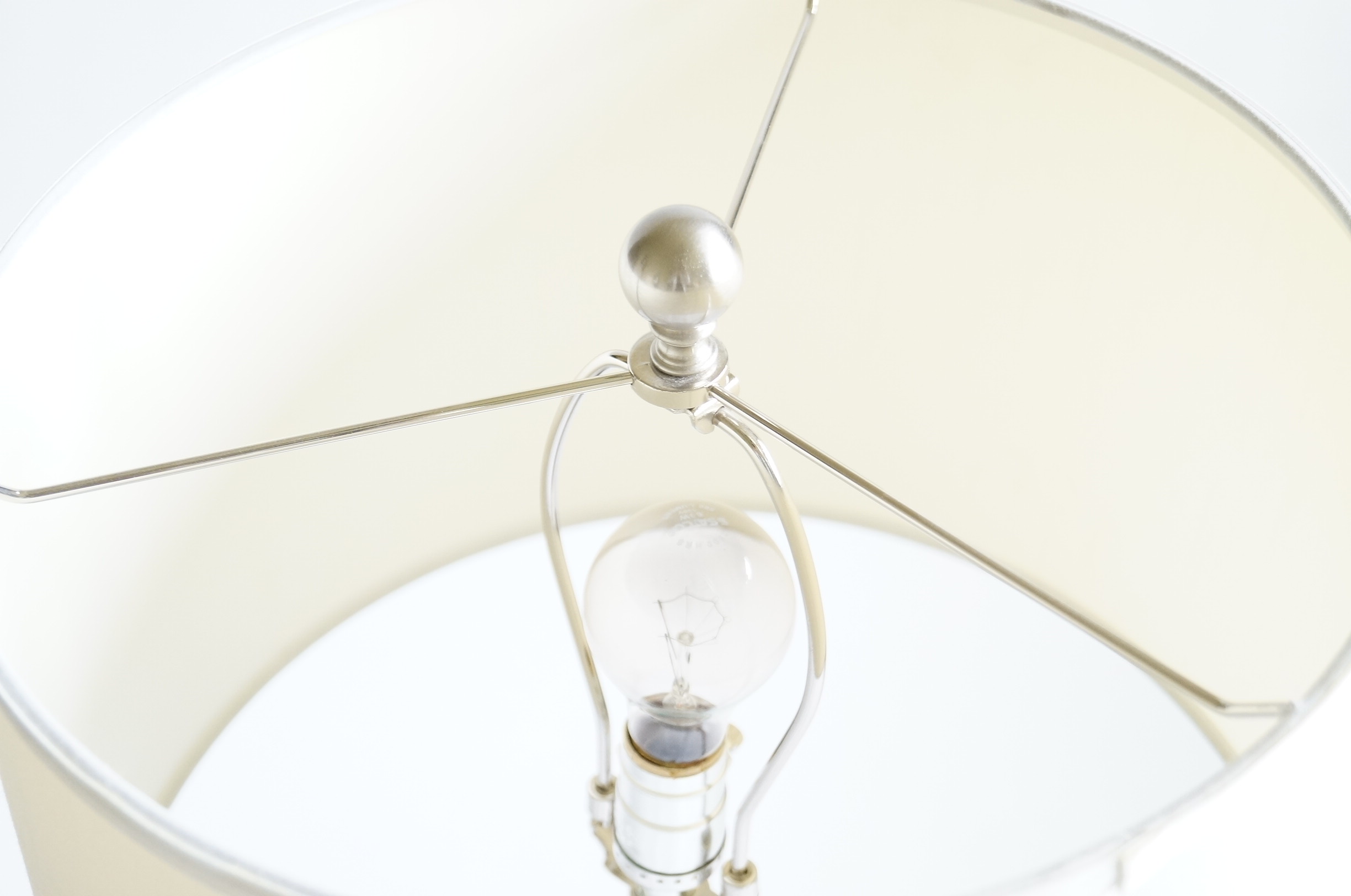 Silver and Brown Wood Lamp