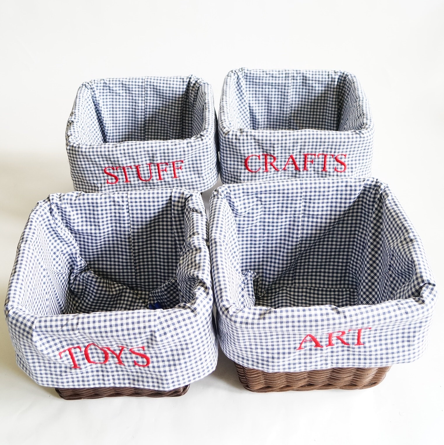 Baskets and Gingham Containers