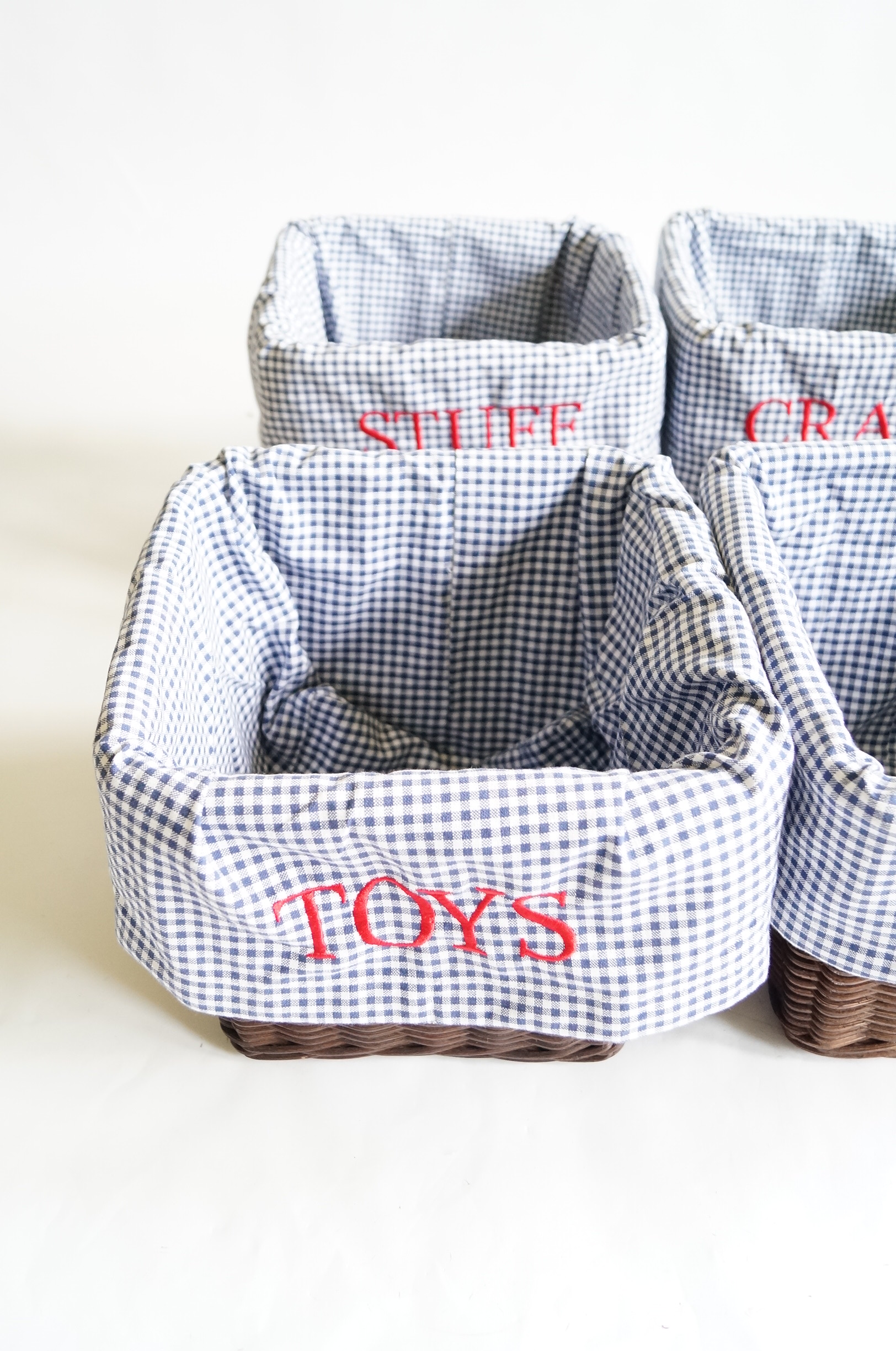 Baskets and Gingham Containers