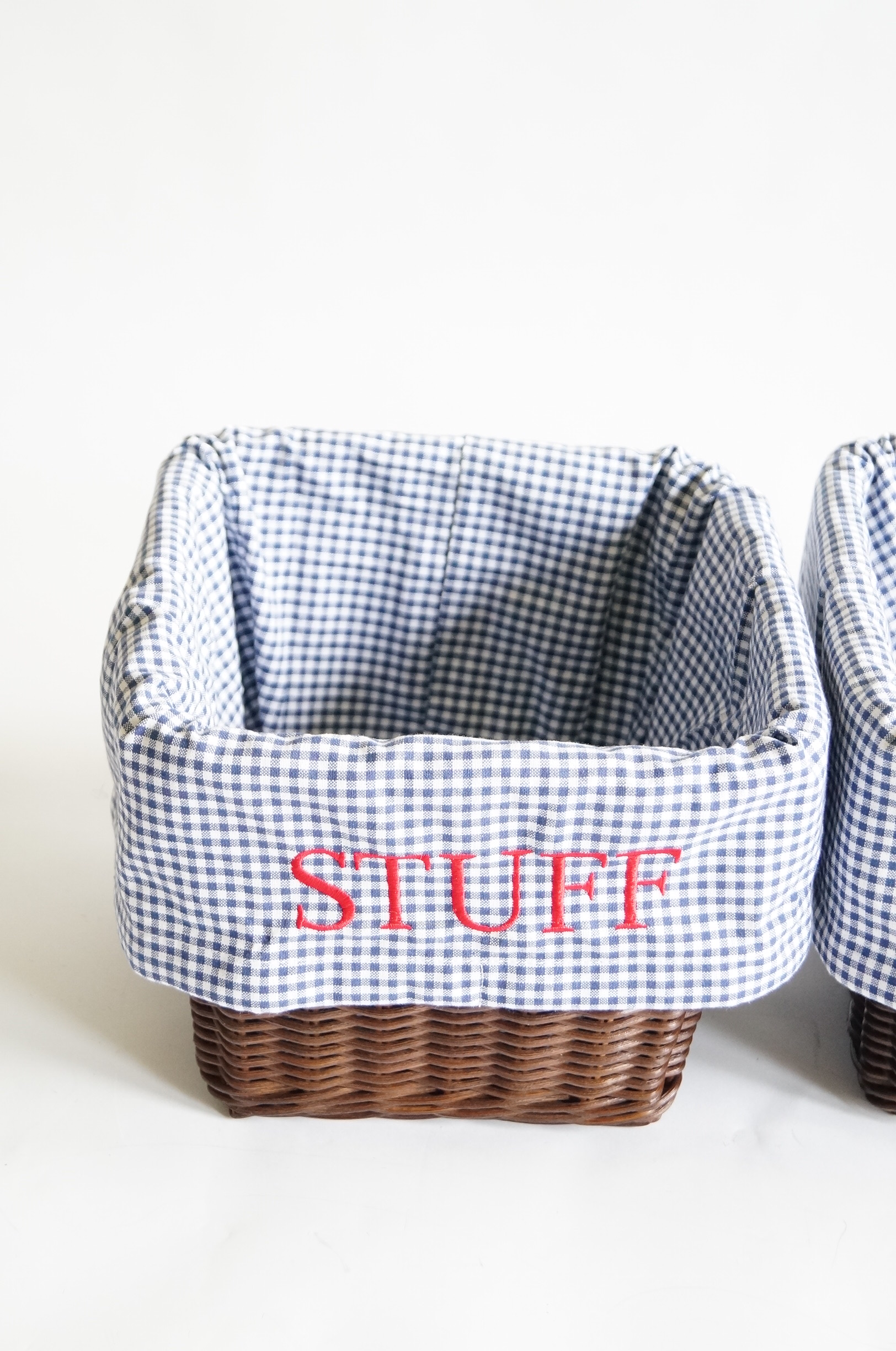 Baskets and Gingham Containers