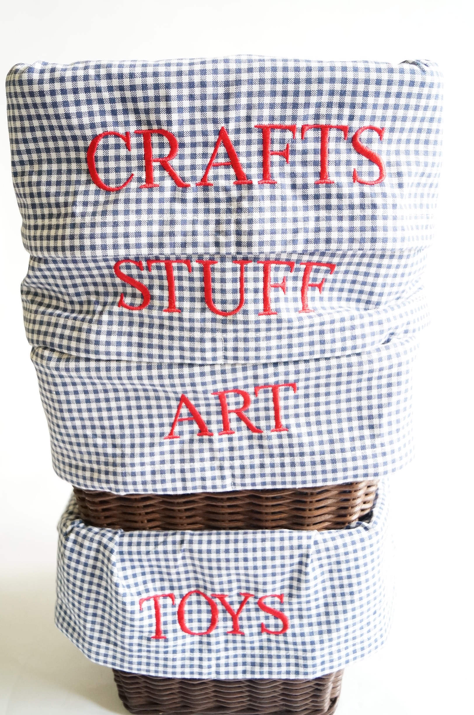 Baskets and Gingham Containers