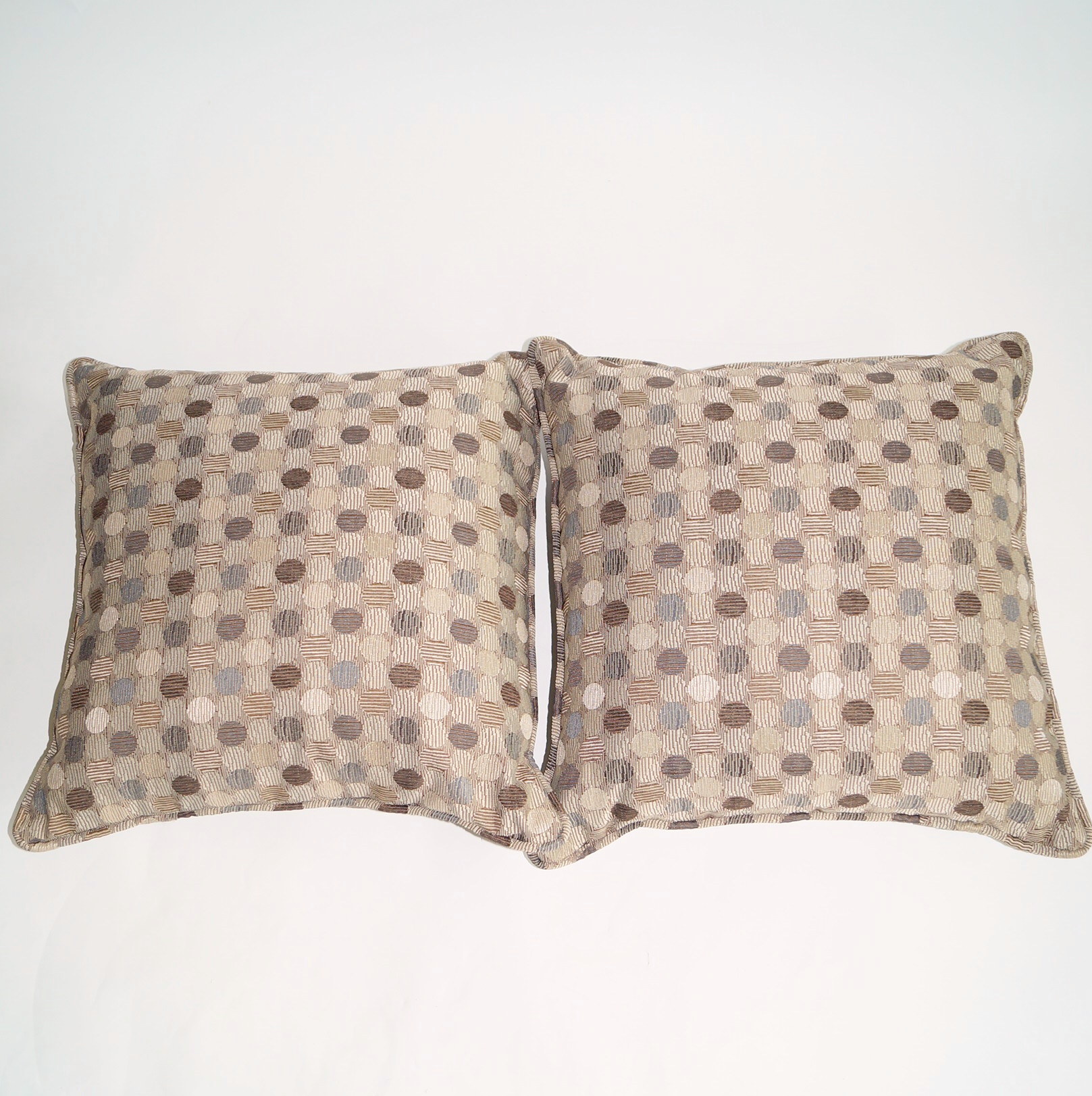 Pair of Brown and Beige Throw Pillows
