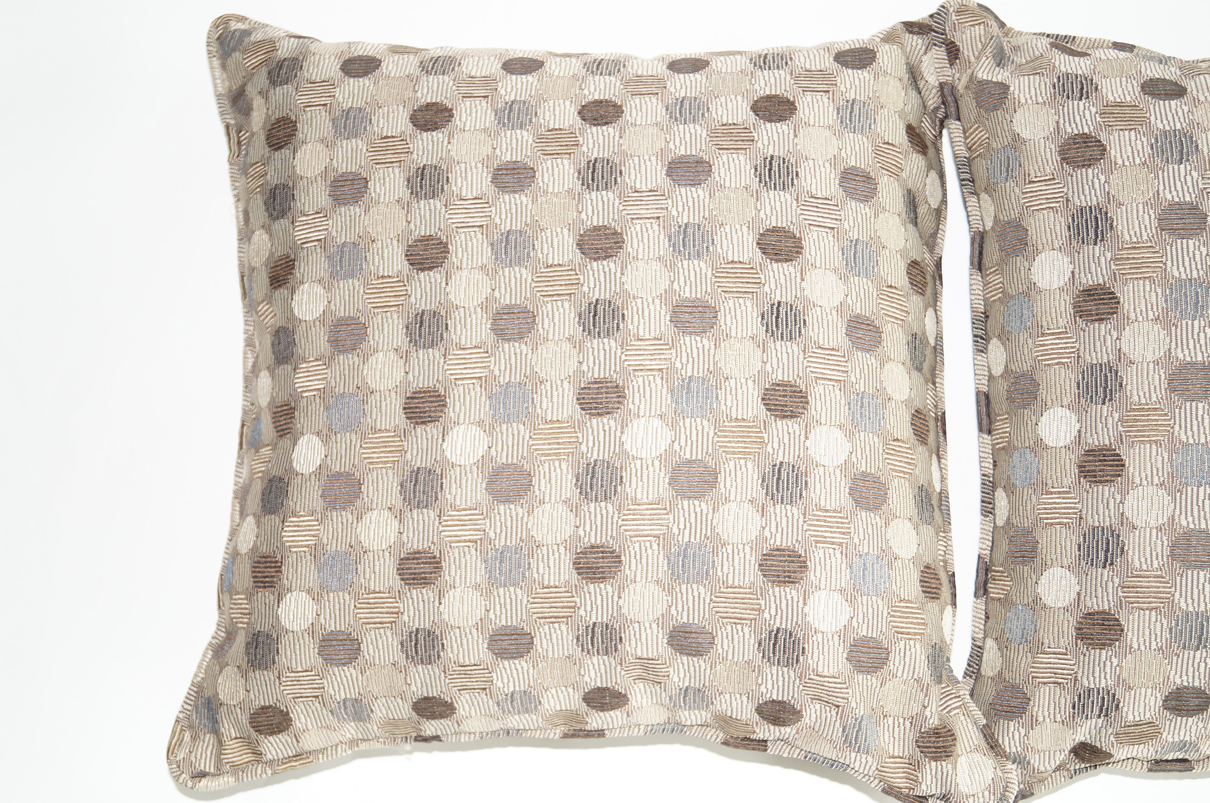 Pair of Brown and Beige Throw Pillows