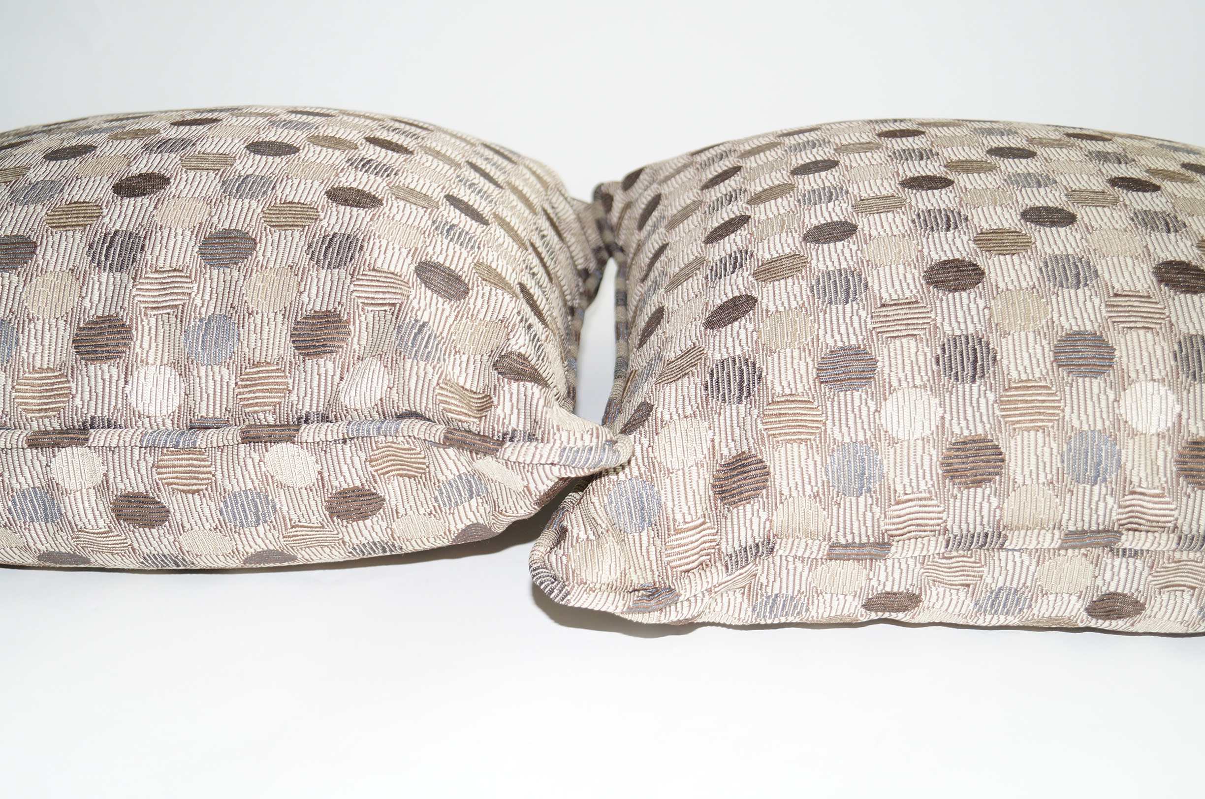 Pair of Brown and Beige Throw Pillows