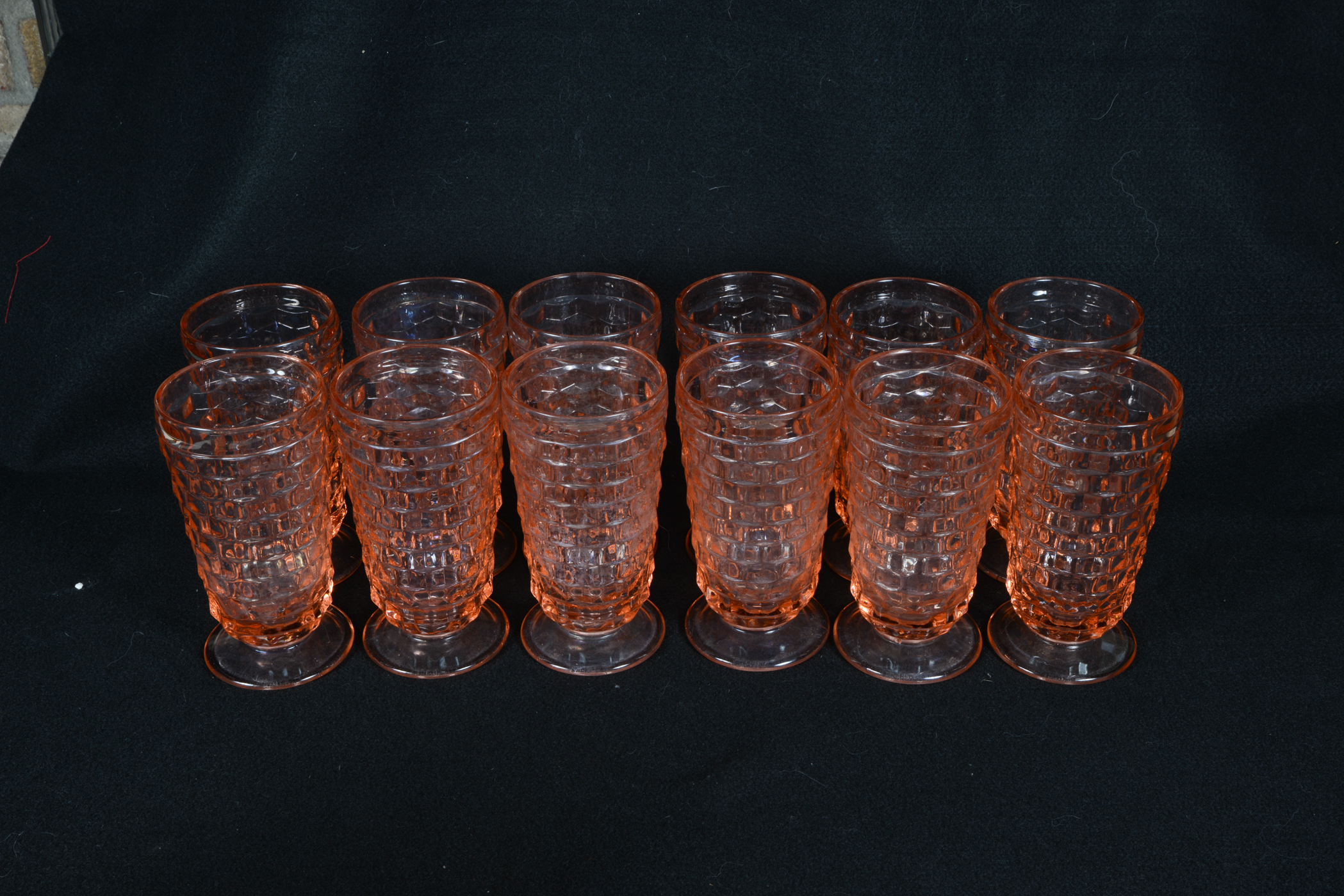 Pink Depression Glass Pitcher with Tumblers