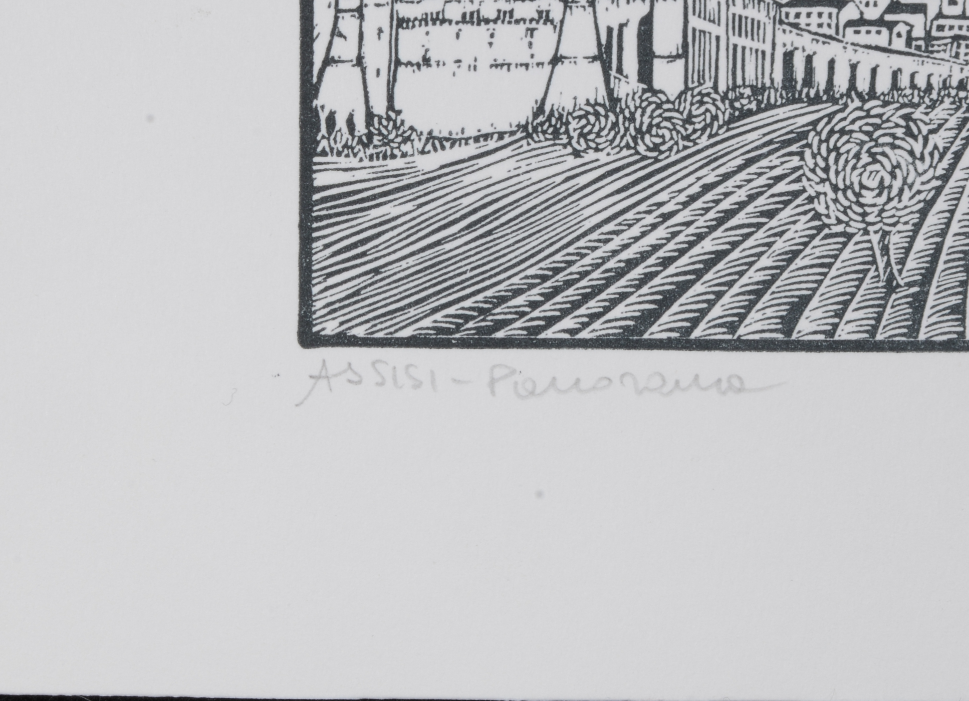 Pair of Signed Woodblock Prints of Assisi, Italy