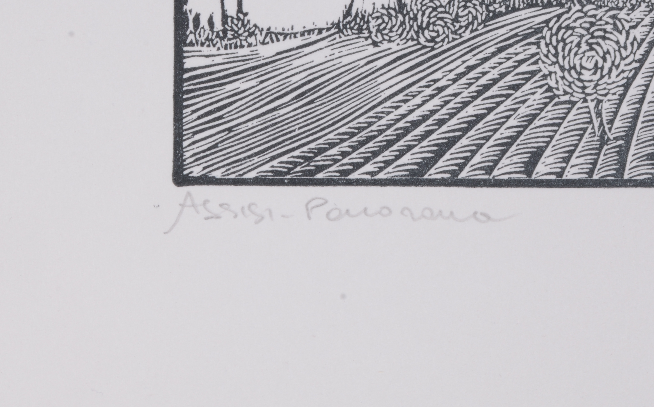 Pair of Signed Woodblock Prints of Assisi, Italy