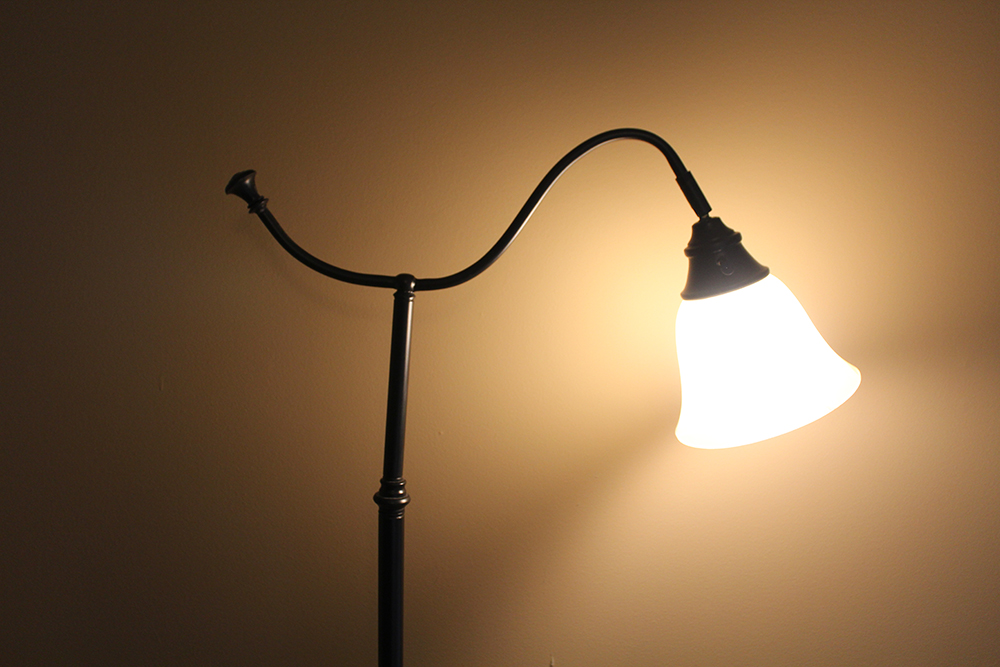 Black Cast Metal Floor Lamp