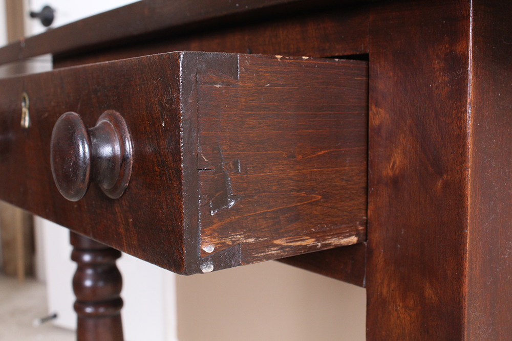 Antique Late Federal Cherry Drop Leaf Side Table