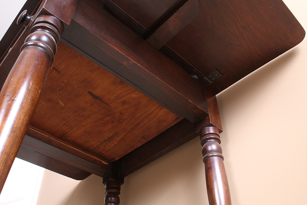 Antique Late Federal Cherry Drop Leaf Side Table