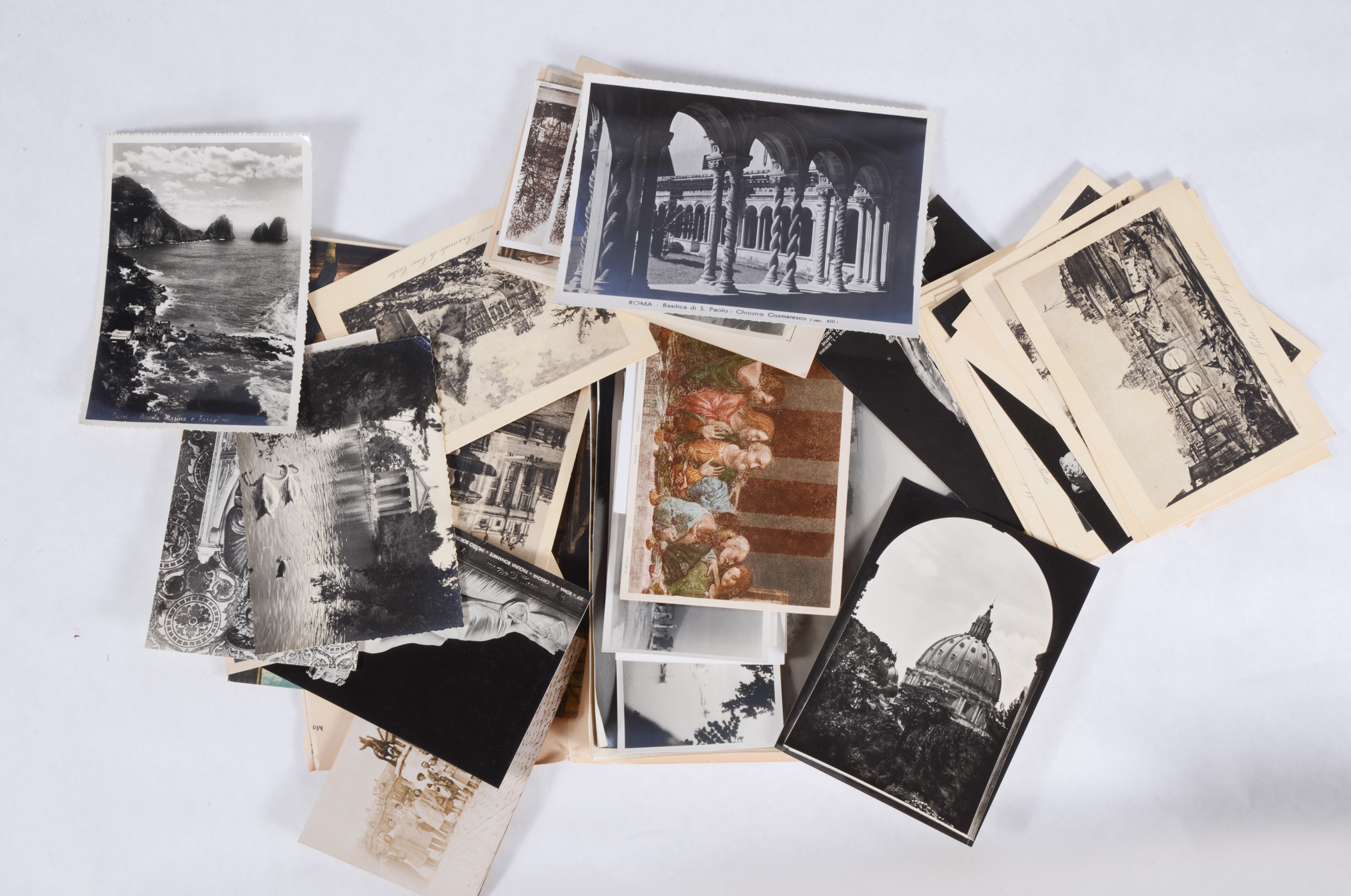 Collection of Vintage Postcards and Photographs from European Travel