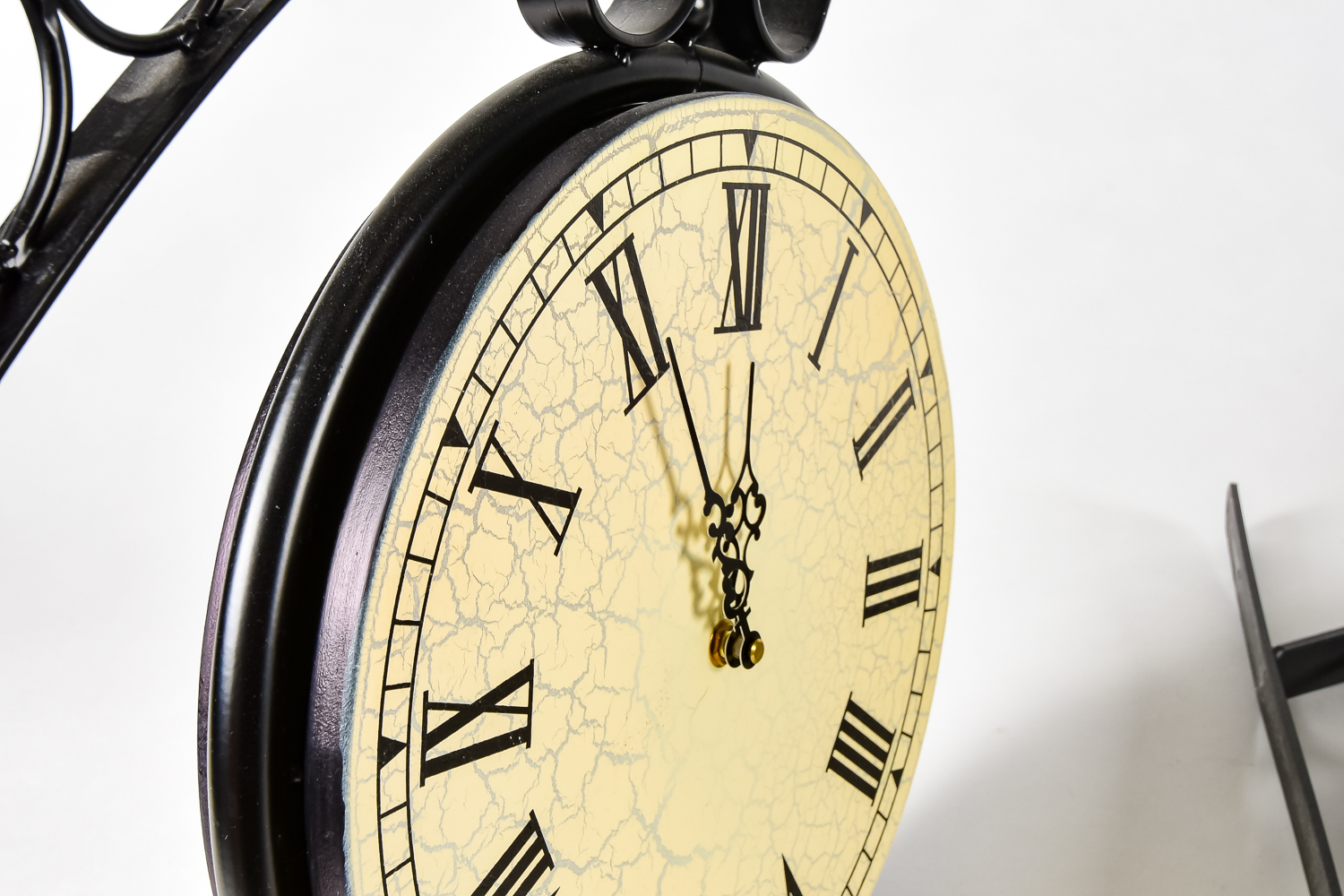 Pair of Wall-Mount Double-Sided Clocks with Brackets